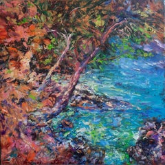 «The Pines», pintura al óleo original de estilo impresionista paisajístico, lista para colgar
