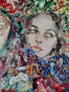 Karneval in Venedig N2 – Figurativer Impressionismus – Original-Ölgemälde, fertig zum Aufhängen