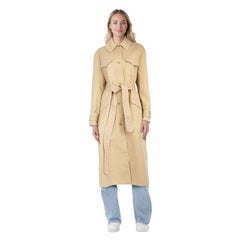 ANNA QUAN Beige Belted Long Buttoned Coat Size S