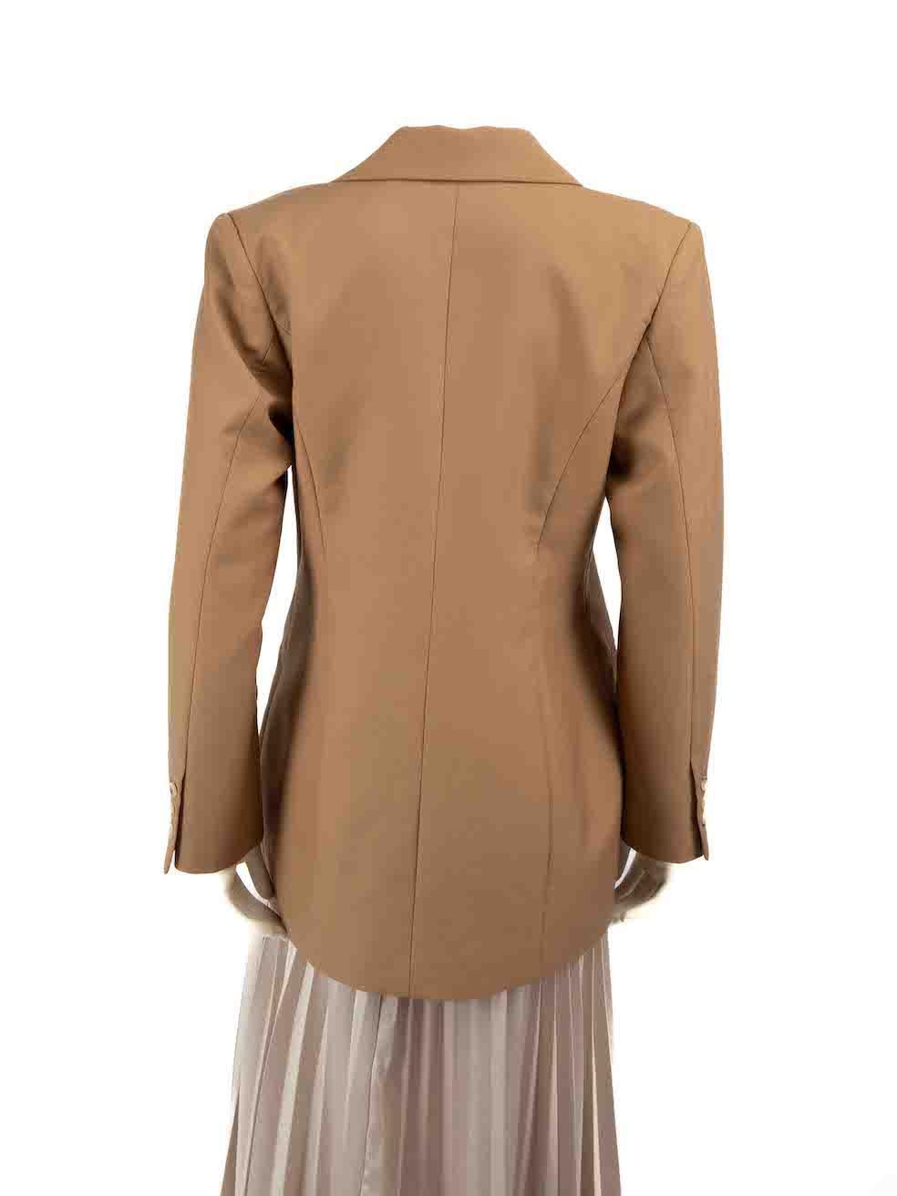 ANNA QUAN Brown Single Breasted Blazer Jacket Size M In Excellent Condition For Sale In London, GB