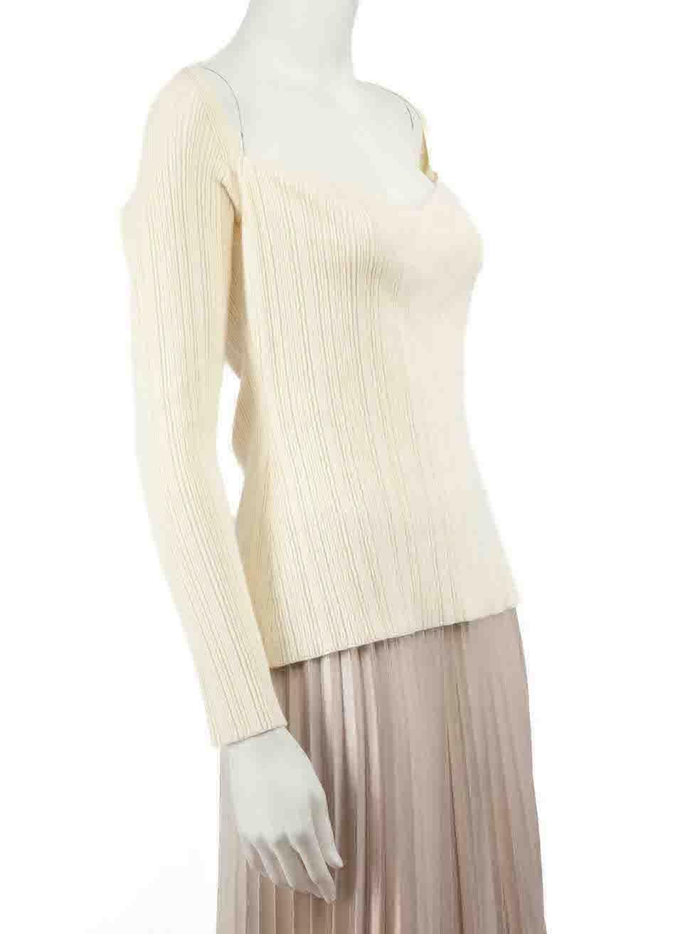 CONDITION is Never worn, with tags. No visible wear to top is evident on this new ANNA QUAN designer resale item.
 
 Details
 Ecru
 Cotton
 Top
 Rib knit
 Sweetheart neckline
 Stretchy
 Figure hugging fit
 
 
 Made in China
 
 Composition
 88%