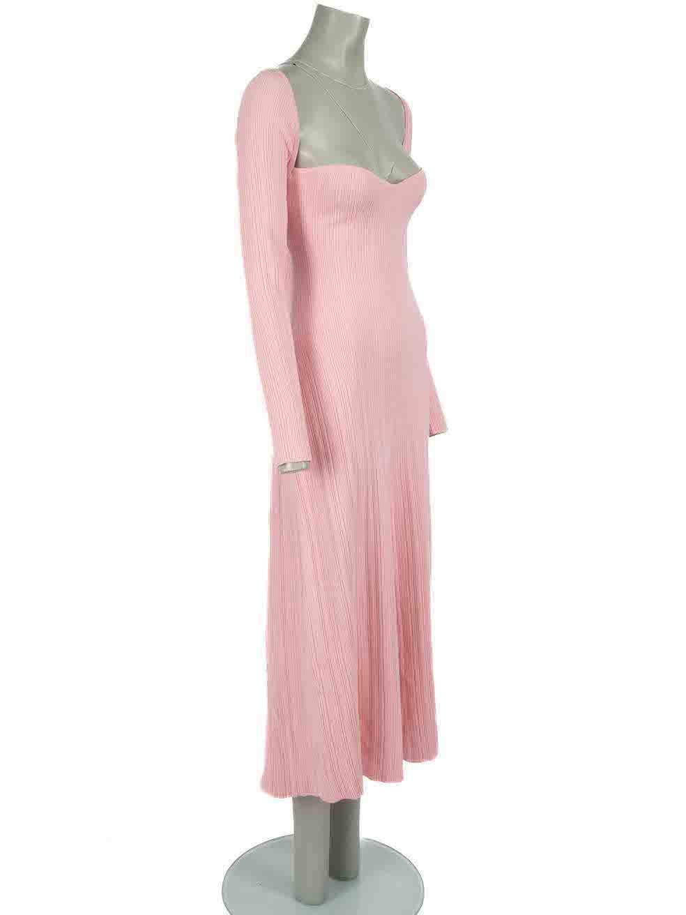 CONDITION is Very good. Minimal wear to dress is evident. Minimal stains to back of both cuffs on this used ANNA QUAN designer resale item.
 
Details
Pink
Cotton
Rib knit dress
Midi
Sweetheart neckline
Long sleeves
 
Made in China
 
Composition
88%
