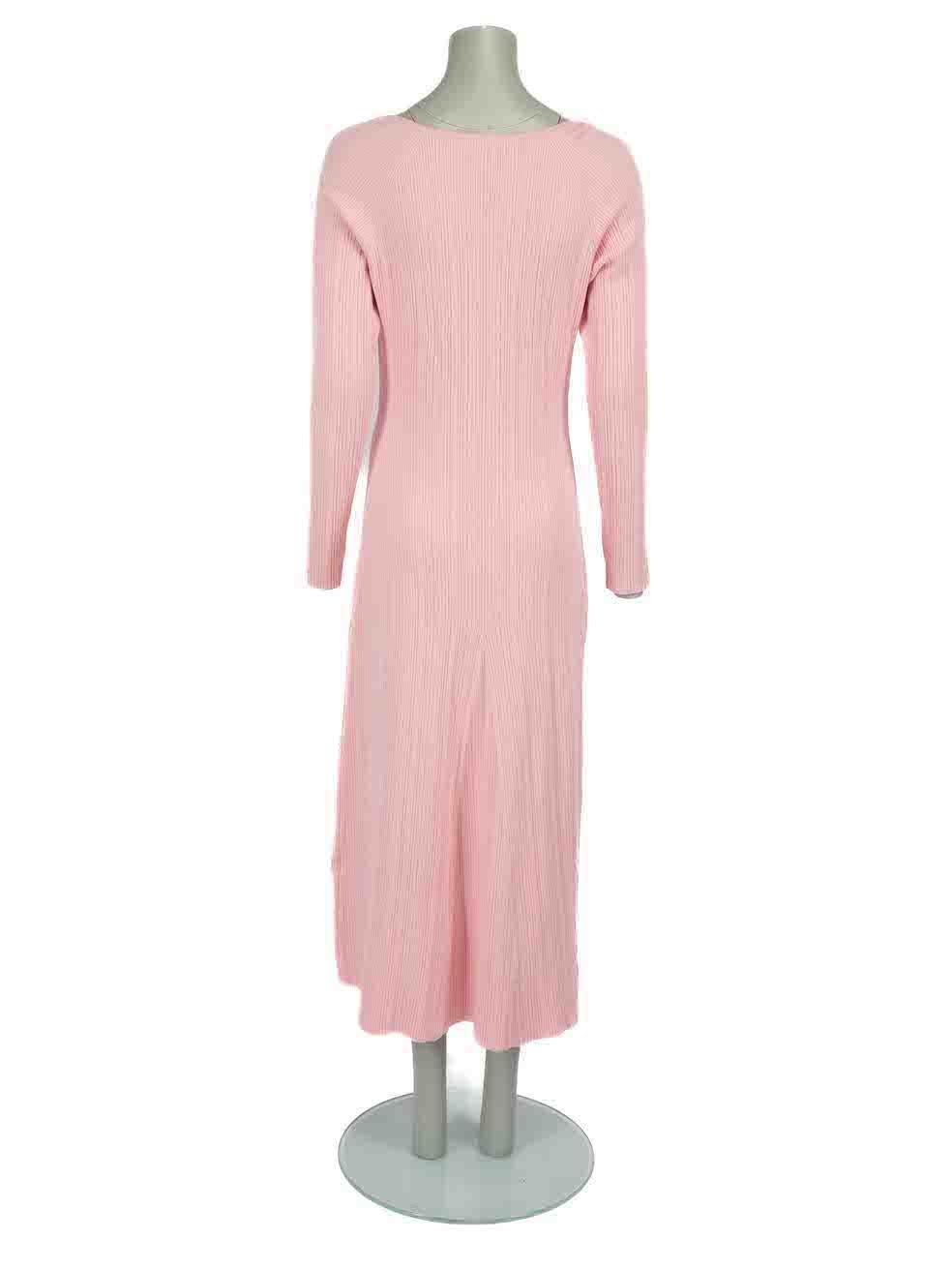 ANNA QUAN Pink Rib Knit Midi Dress Size XL In Excellent Condition For Sale In London, GB