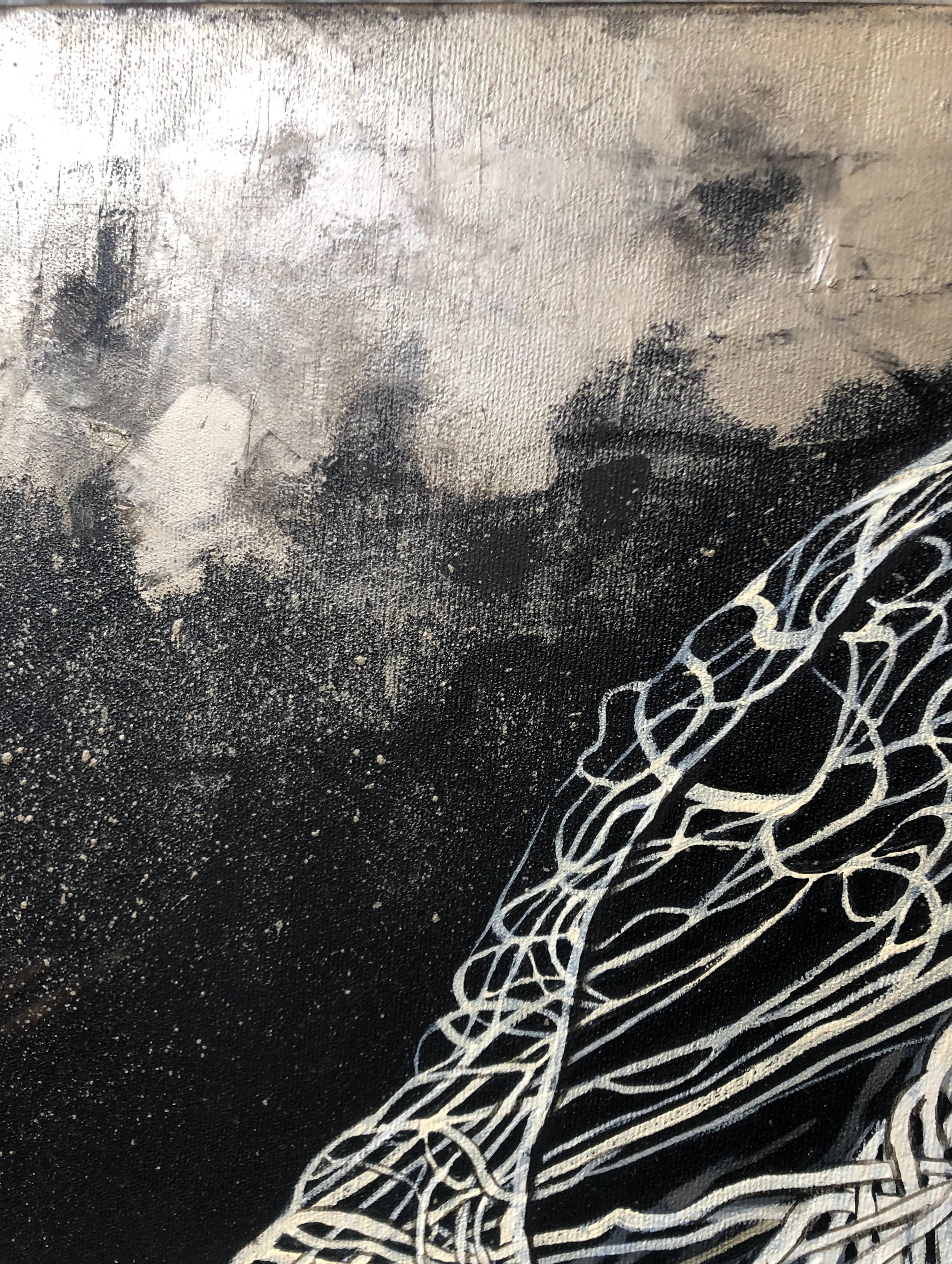 Arachne-Spinne (Schwarz), Figurative Painting, von Anna Raczka