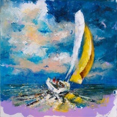 Champagne sul ponte, Pittura, Olio su tela