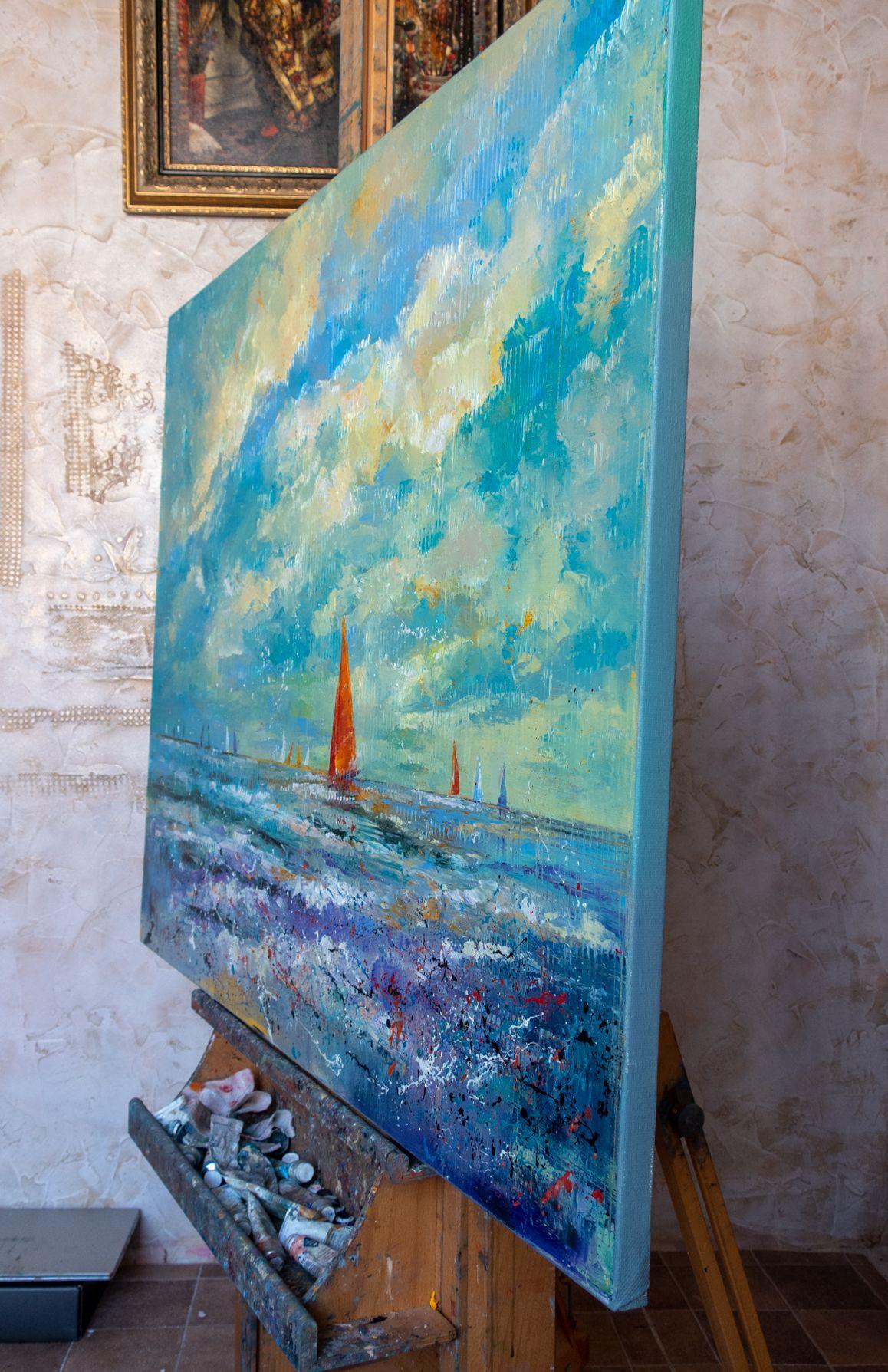 Somewhere Beyond the Wind, Gemälde, Öl auf Leinwand im Angebot 2