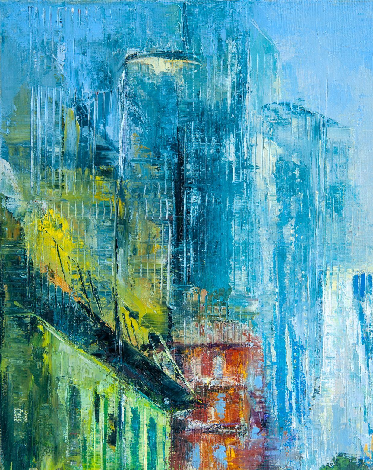 Urban Allure, Painting, Oil on Canvas For Sale 2