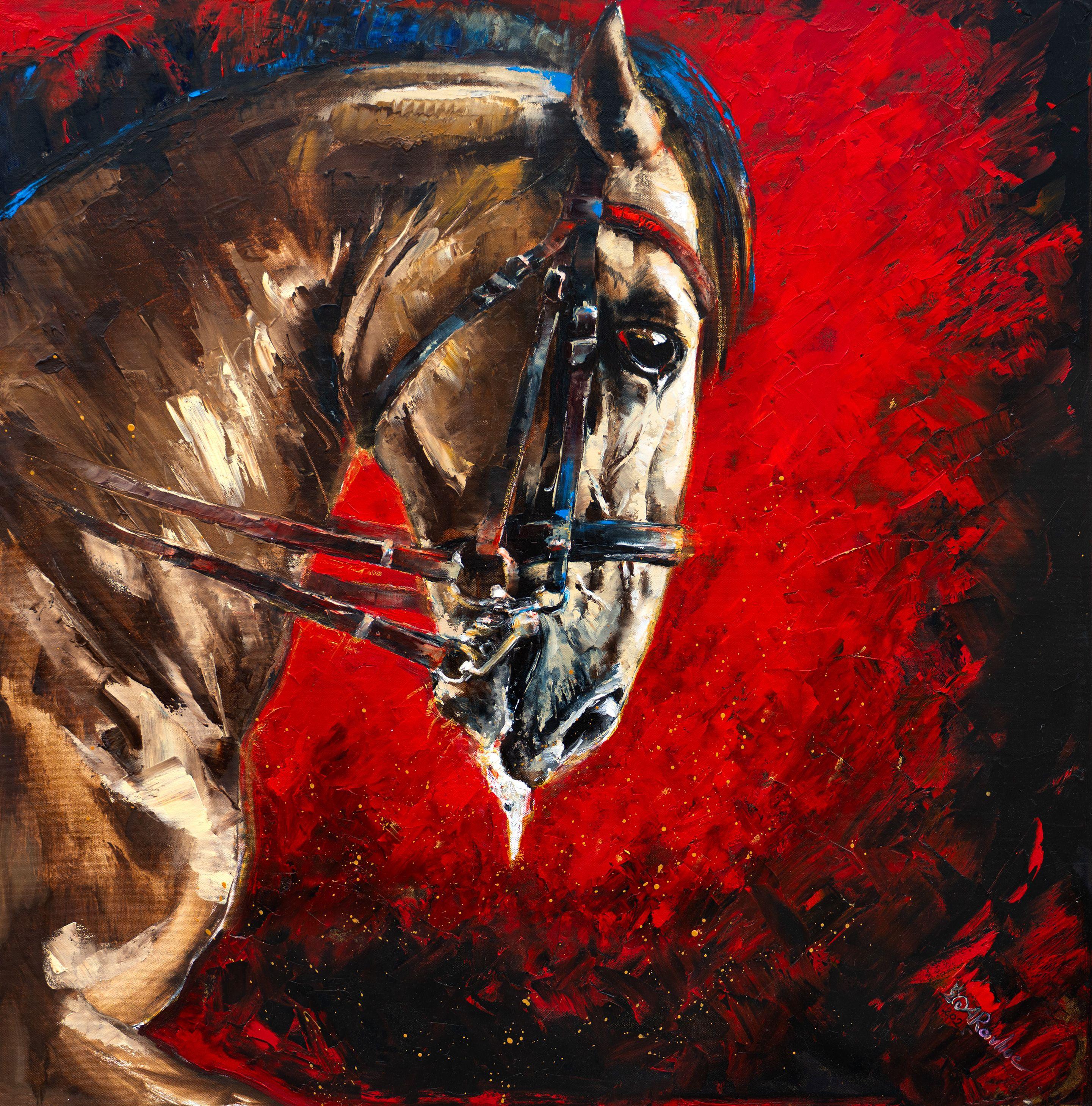 Anna Ravliuc Abstract Painting - Held in Fire, Painting, Oil on Canvas