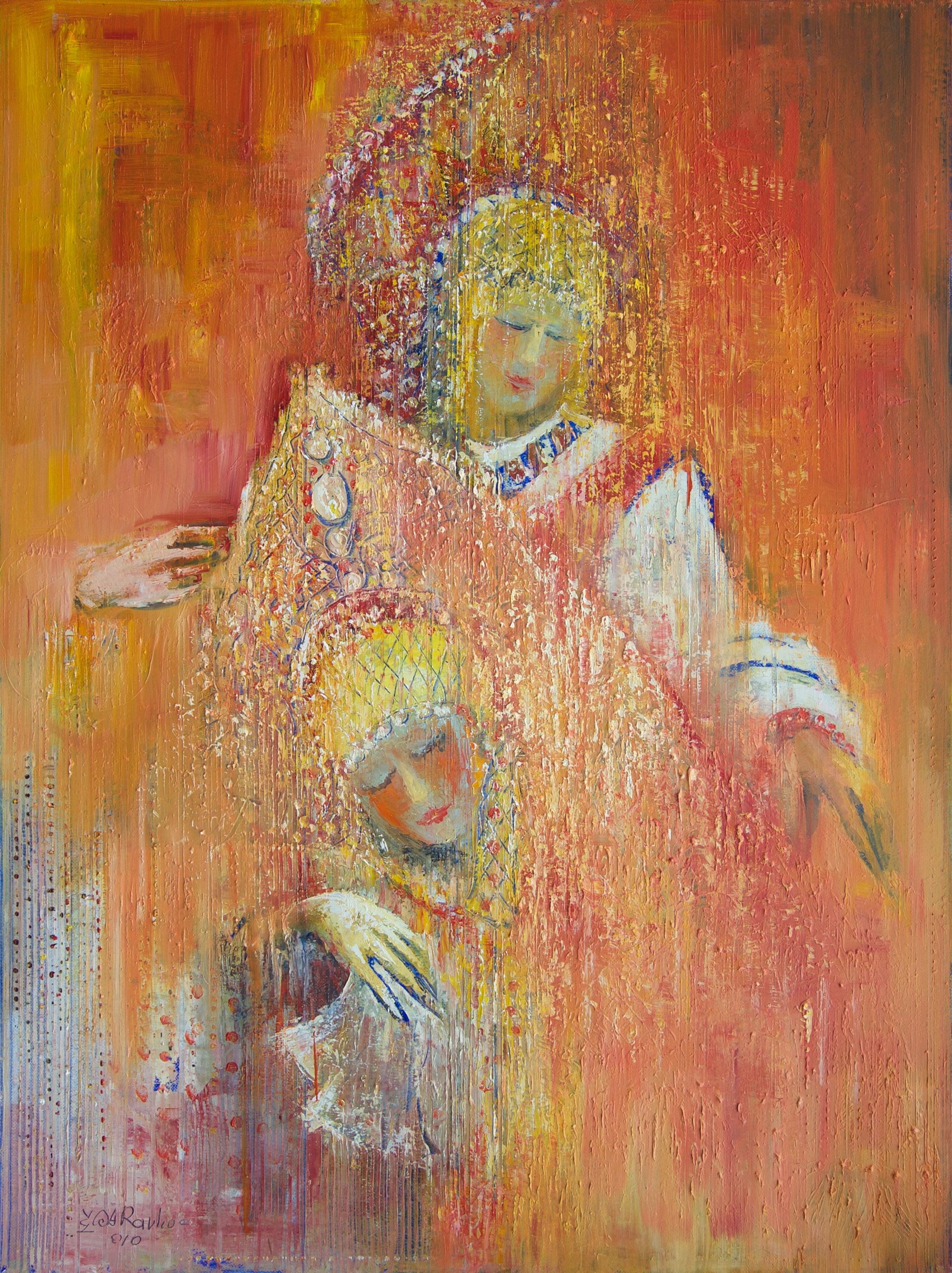 Anna Ravliuc Abstract Painting - Russian Dance for the Sultan, Painting, Oil on Canvas