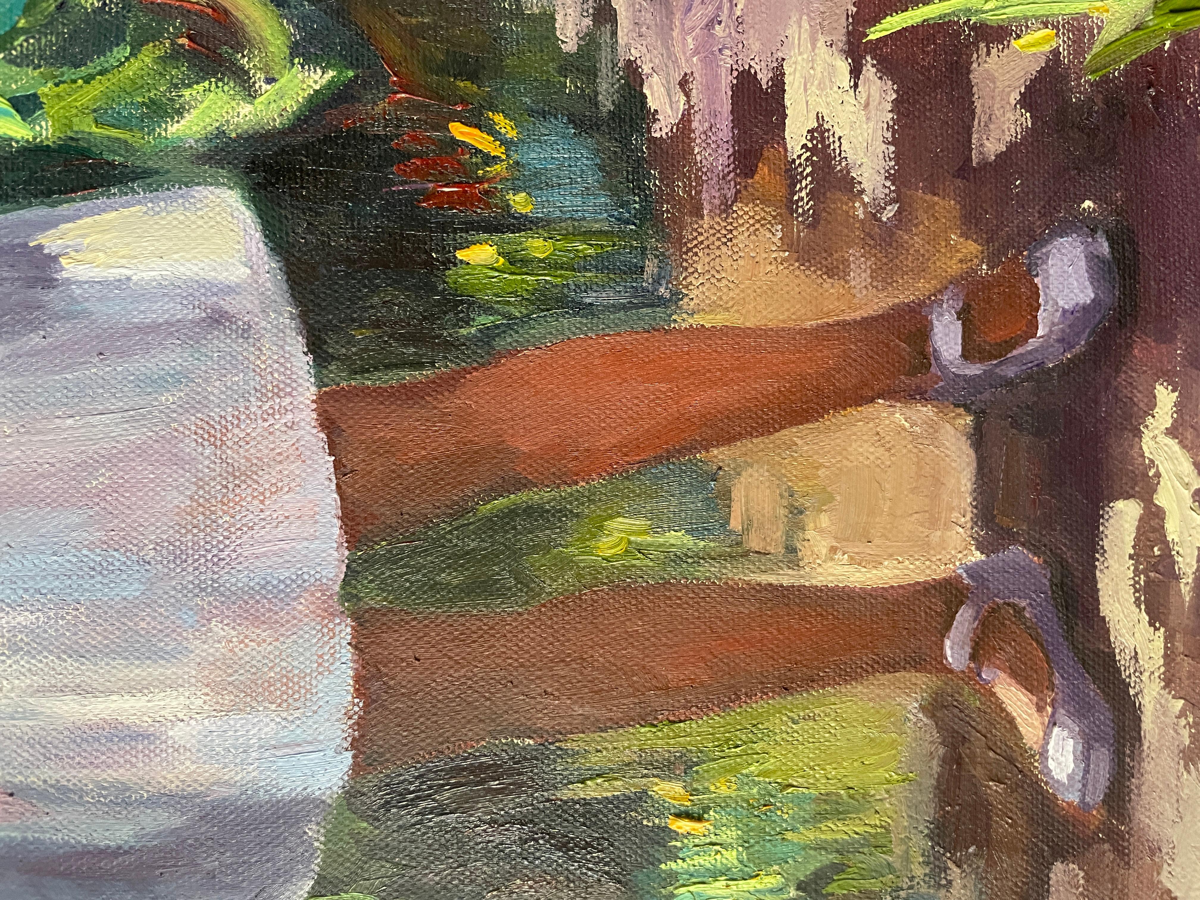 Lilac Garden - American Impressionist Painting by Anna Reznikova