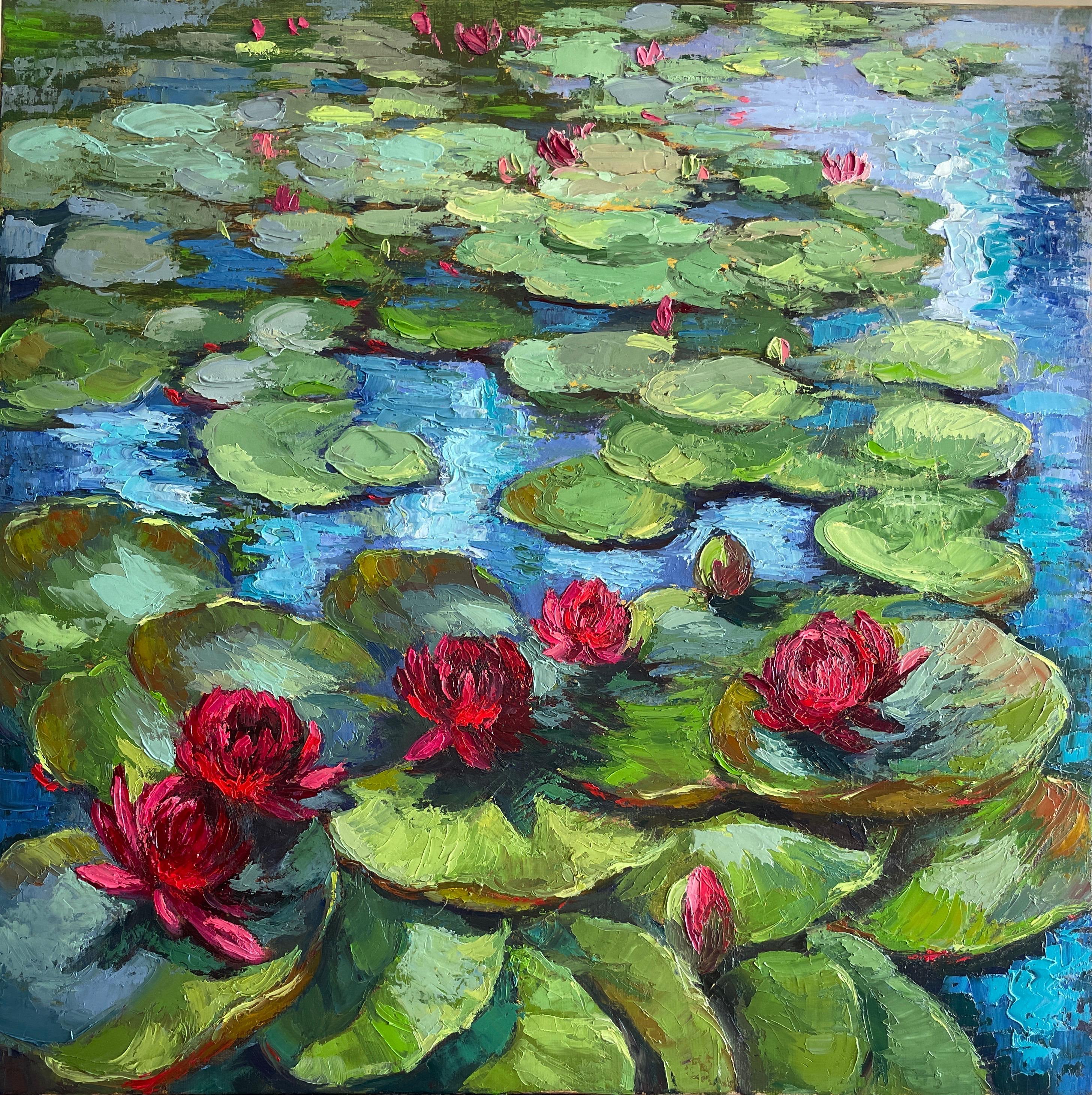 Anna Reznikova Portrait Painting - Pond Flowers