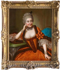 Portrait allemand du XVIIIe siècle de la Princesse Sofie Brunswick par un maître féminin
