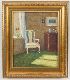 "Empty Chair" Anna Sahlstén, late 19th Impressionist Female artist, ca. 1895