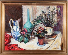 Anna Saxton - 20th Century Oil, Still Life With Plants
