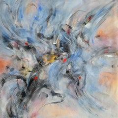 Archeology of Soul. Modern colorful abstract painting 100x100 cm