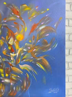 Dance of Brightness. Modern colorful abstract painting 100x100 cm