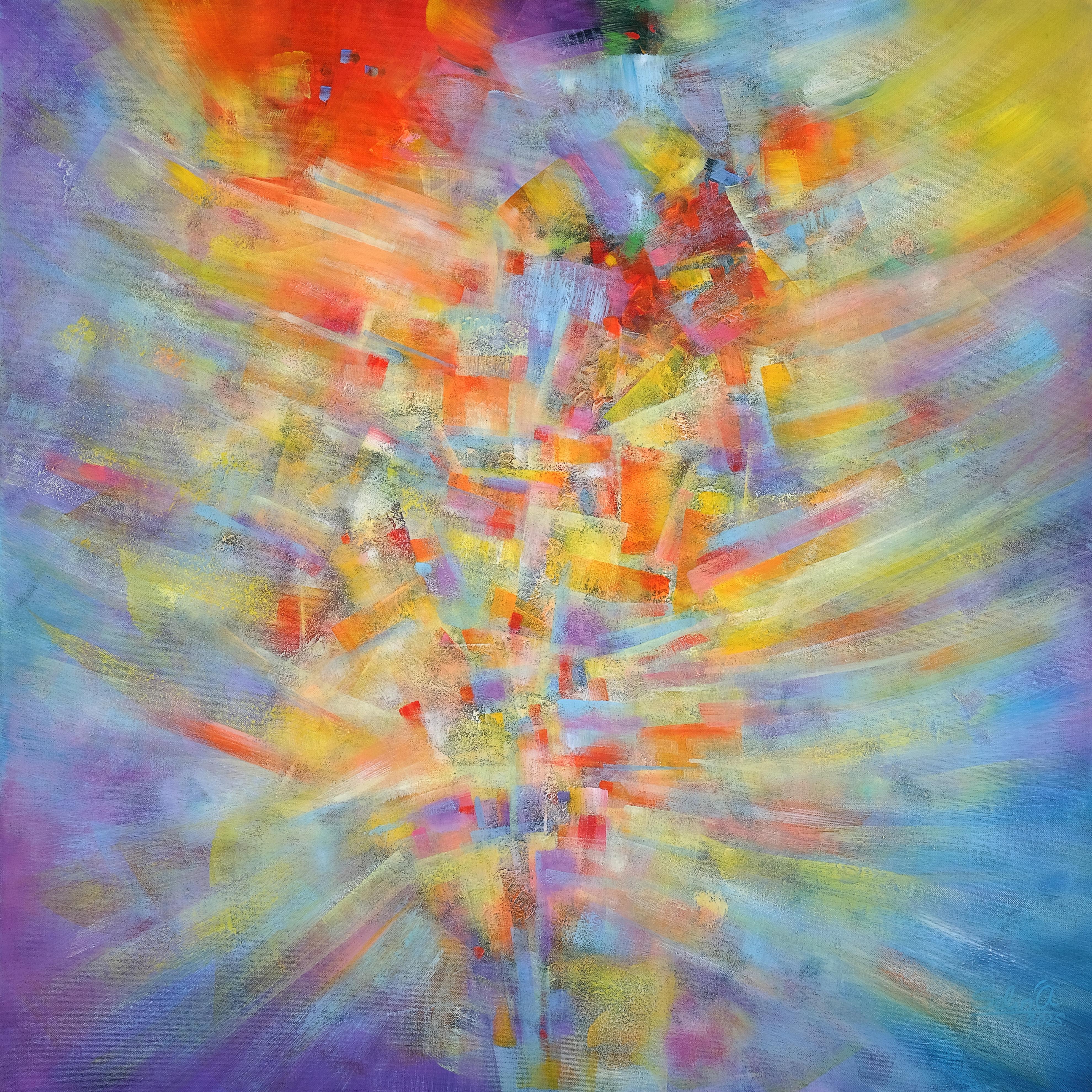 Effulgence. Modern colorful abstract painting 100x100 cm