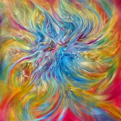 Igniting the Void.Modern colorful abstract painting 100x100 cm