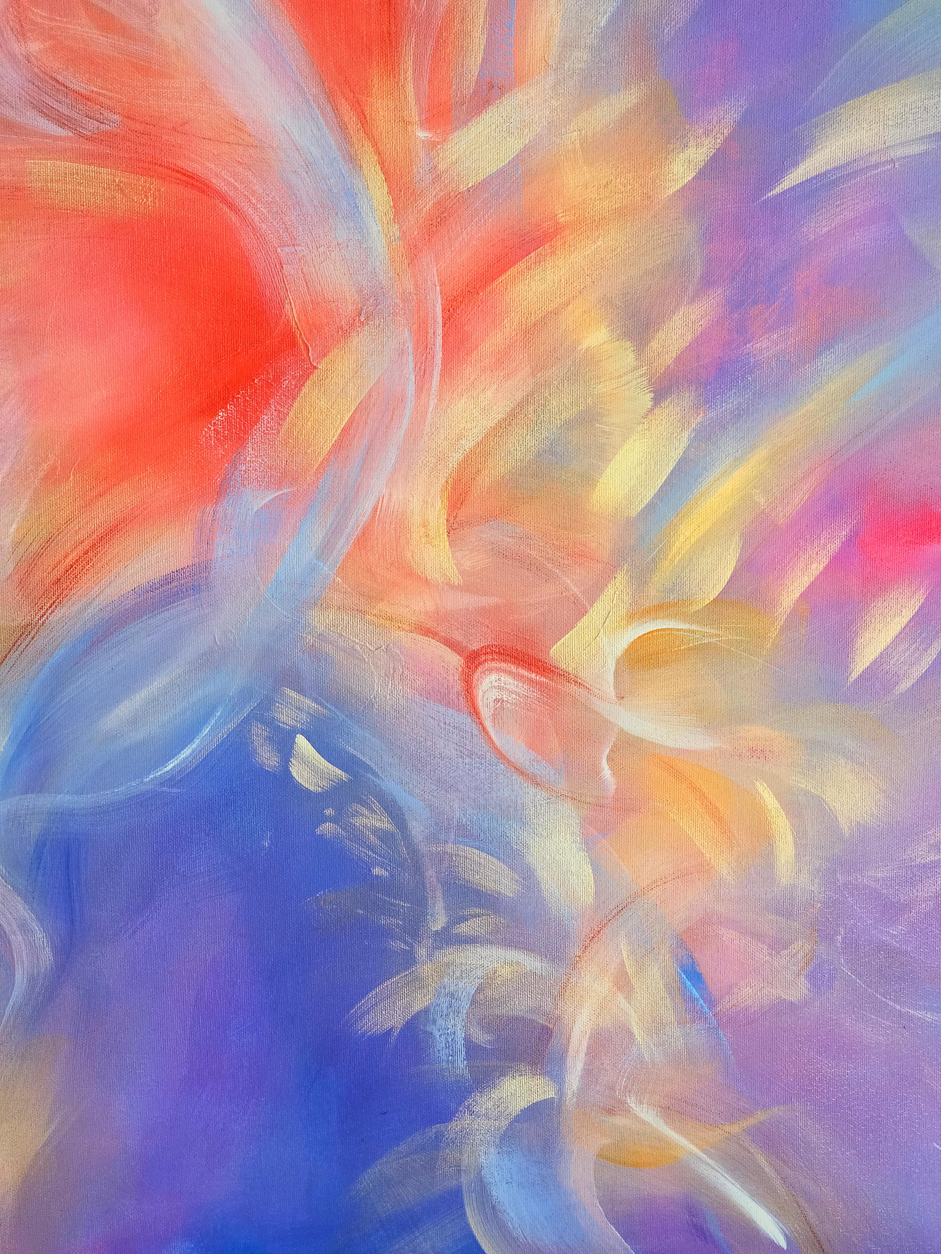 Plexus. Modern colorful abstract painting 100x100 cm - Abstract Painting by Anna Selina