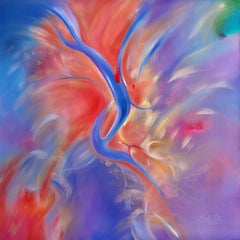 Plexus. Modern colorful abstract painting 100x100 cm