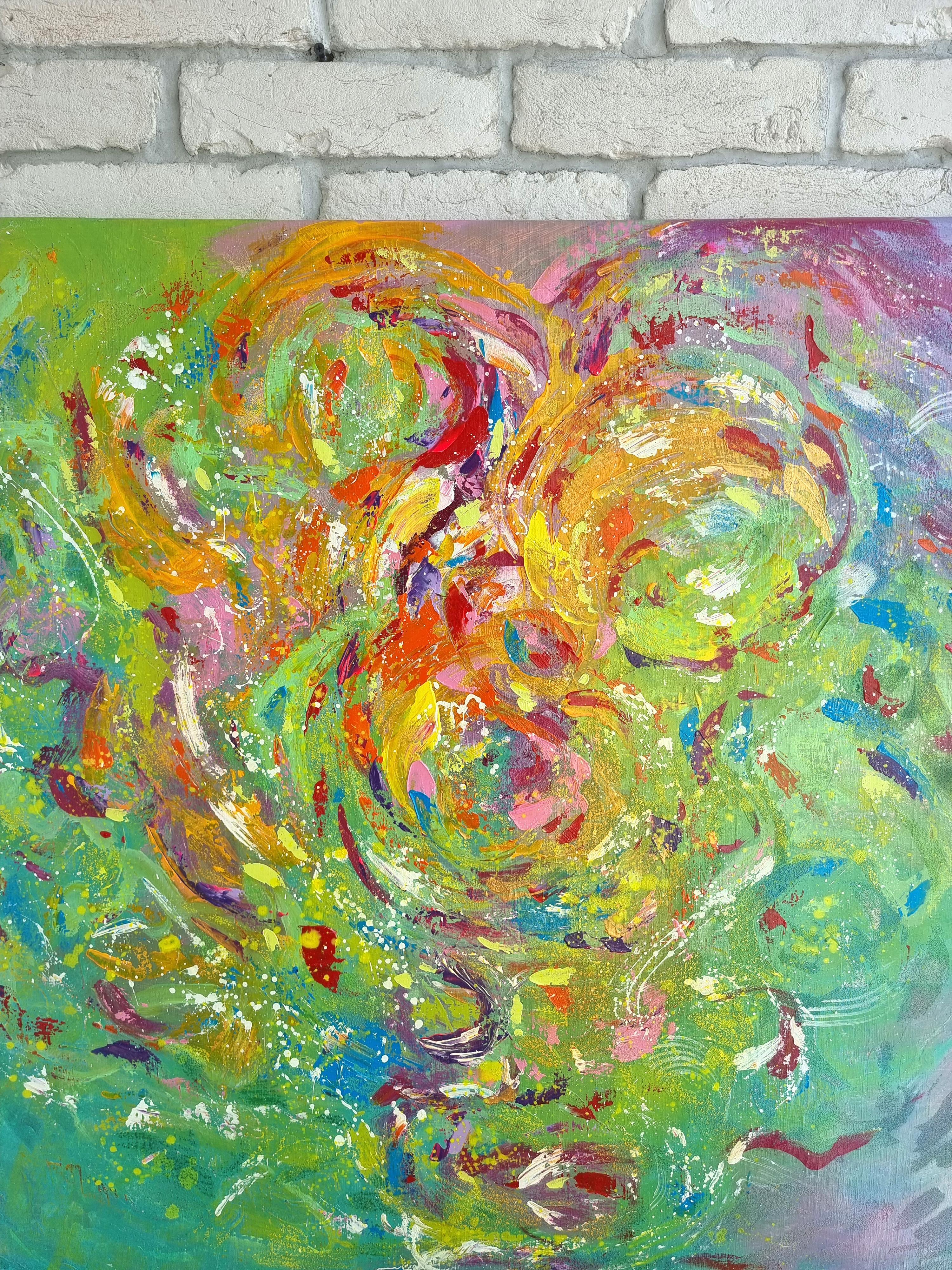 This painting is about Harmony, Energy, Hope, Spring Energy. It will help you to focus on your Inner Strength, to see new possibilities and to fill with energy. Green,blue,yellow and orange colors are very balanced and harmonized here.

Multilayered