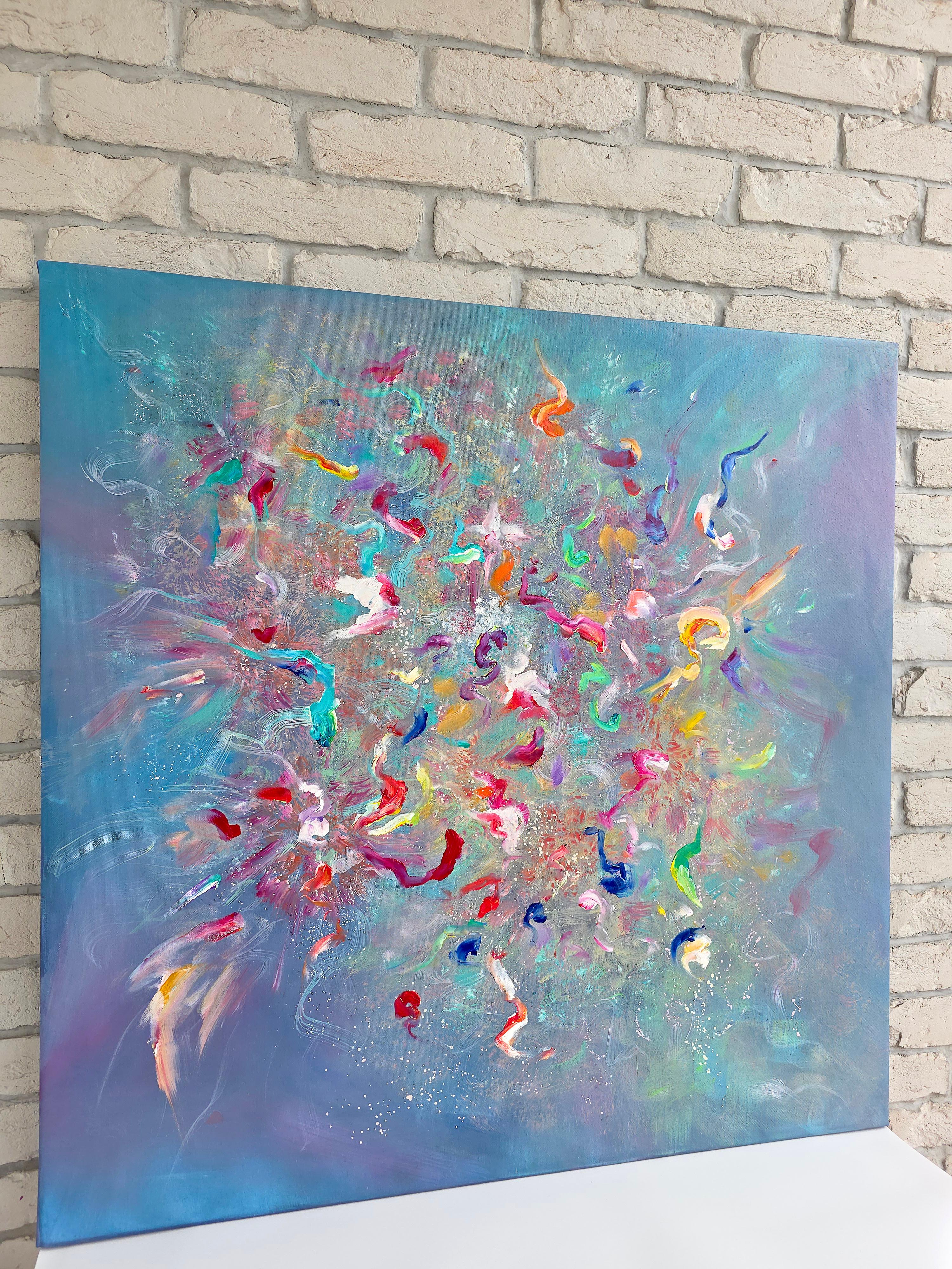 This vibrant abstract piece, titled 