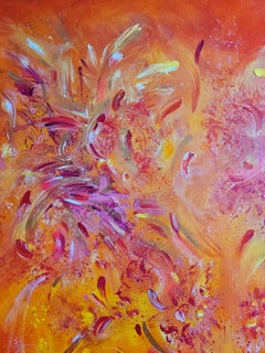 The Phoenix. Modern colorful abstract painting 100x100 cm