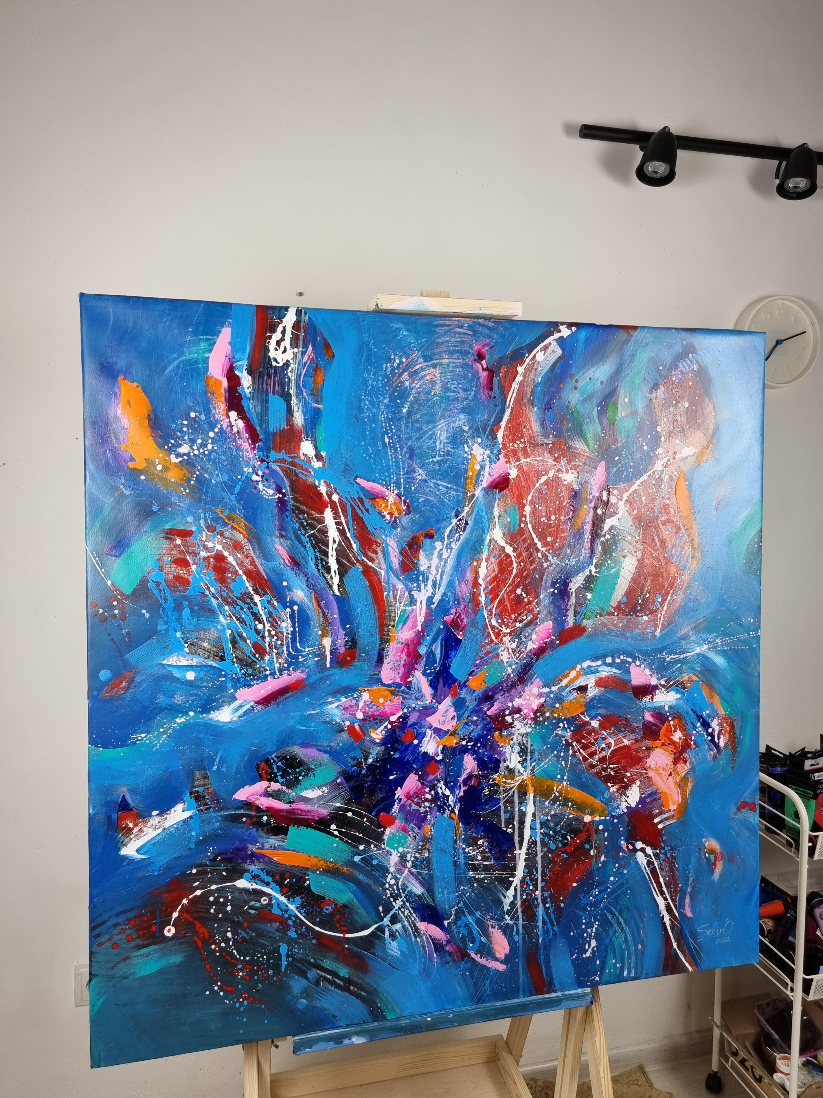 Unity. Modern colorful abstract painting 100x100 cm For Sale 1