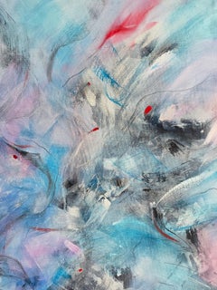Winter story. Modern colorful abstract painting 100x100 cm