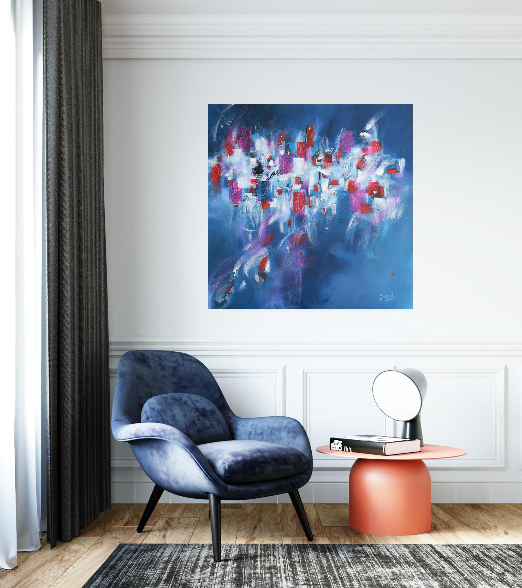 Sopra la città, Quadro astratto Modern Color 100x100cm di Anna Selina in vendita 1