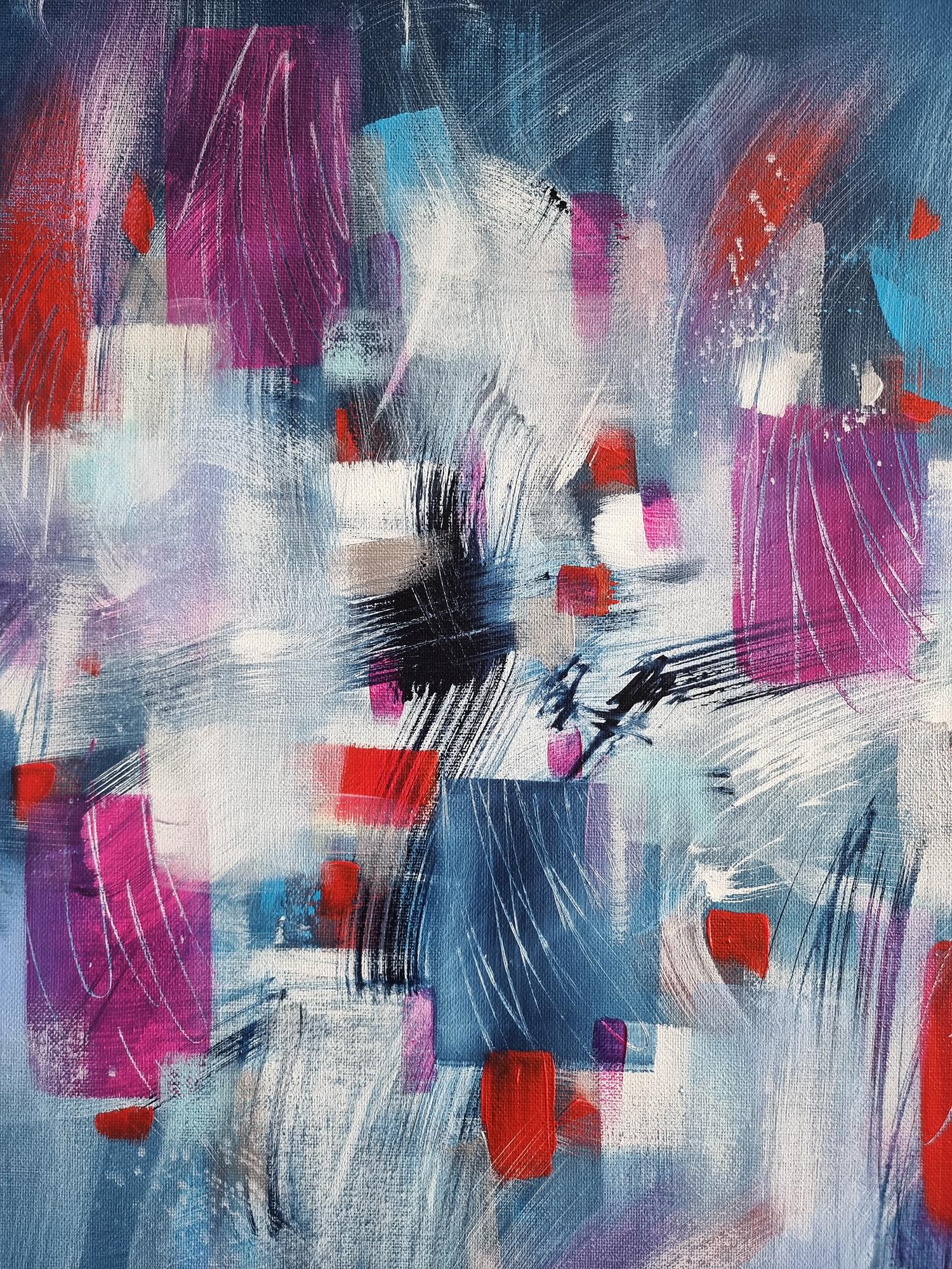 Sopra la città, Quadro astratto Modern Color 100x100cm di Anna Selina in vendita 2