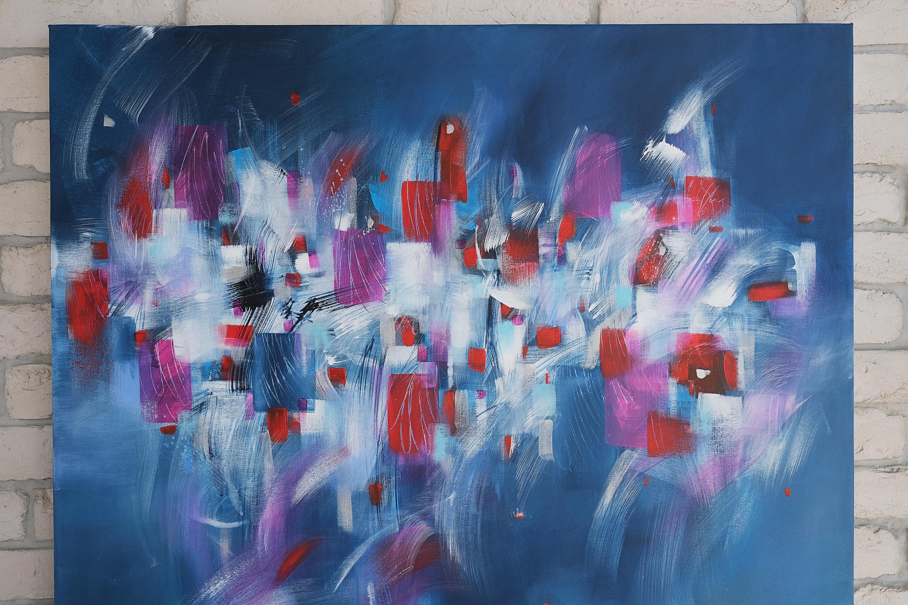 Sopra la città, Quadro astratto Modern Color 100x100cm di Anna Selina in vendita 4