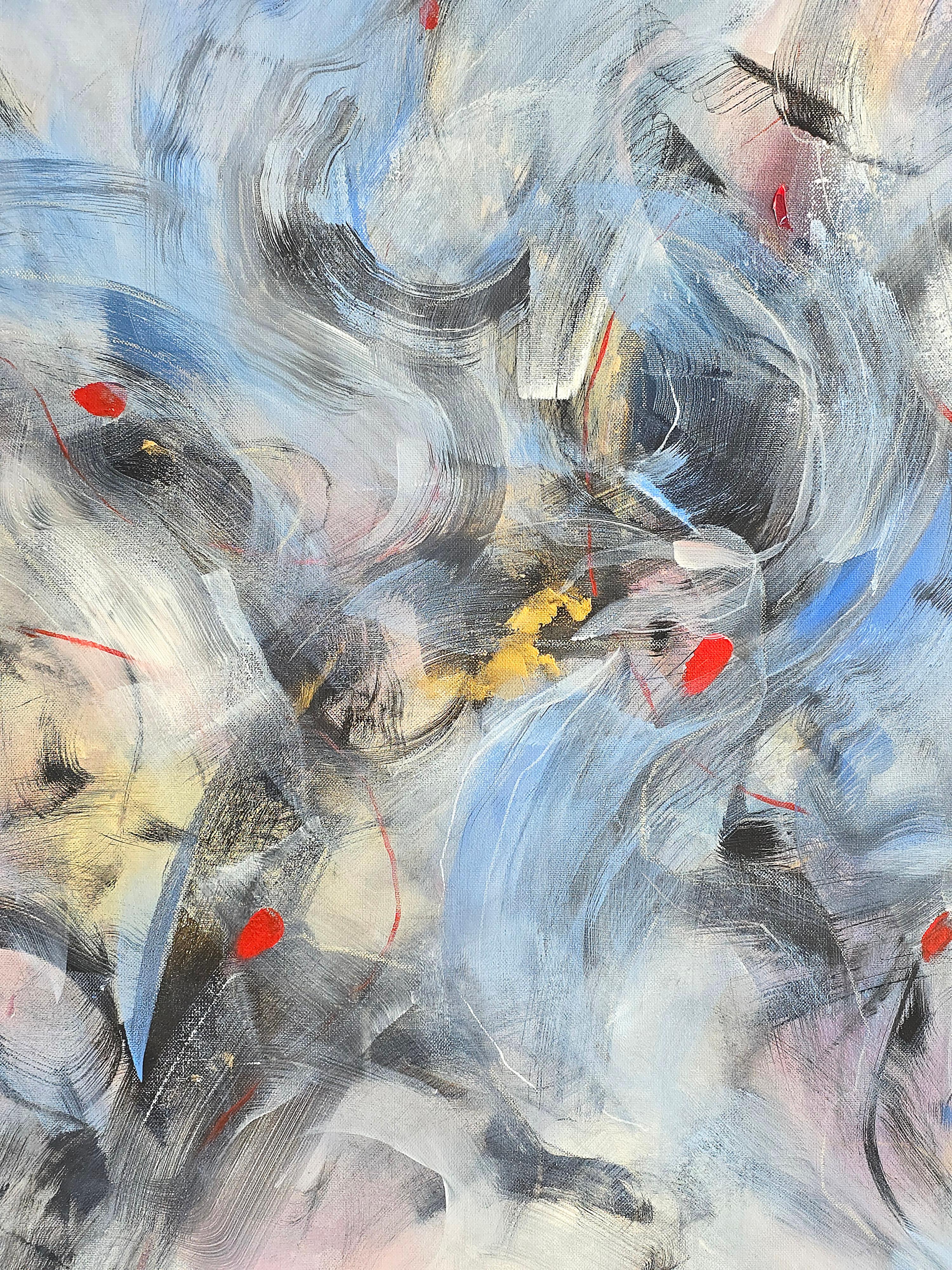 Archéologie de l'âme, peinture abstraite moderne 100x100cm par Anna Selina en vente 4