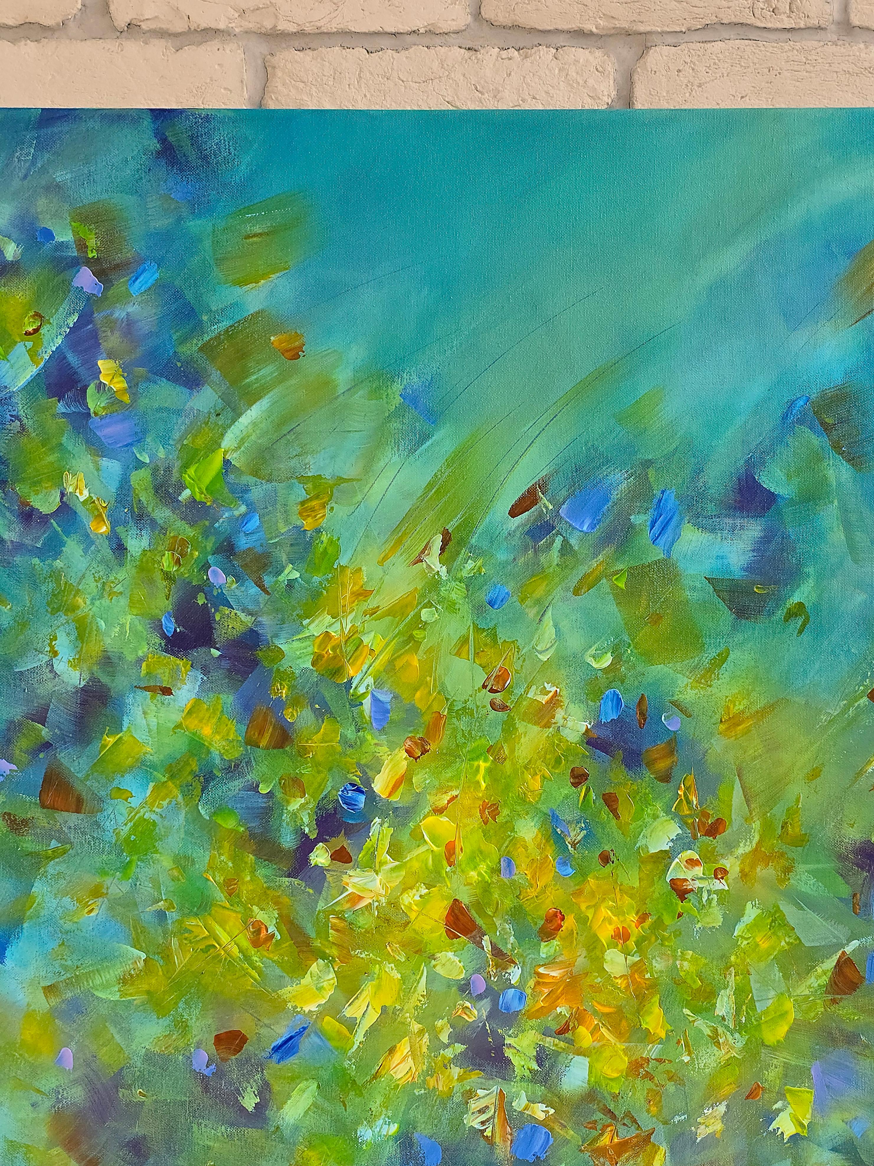Luminosa giornata estiva, quadro astratto Modern Color 100x100cm di Anna Selina 1