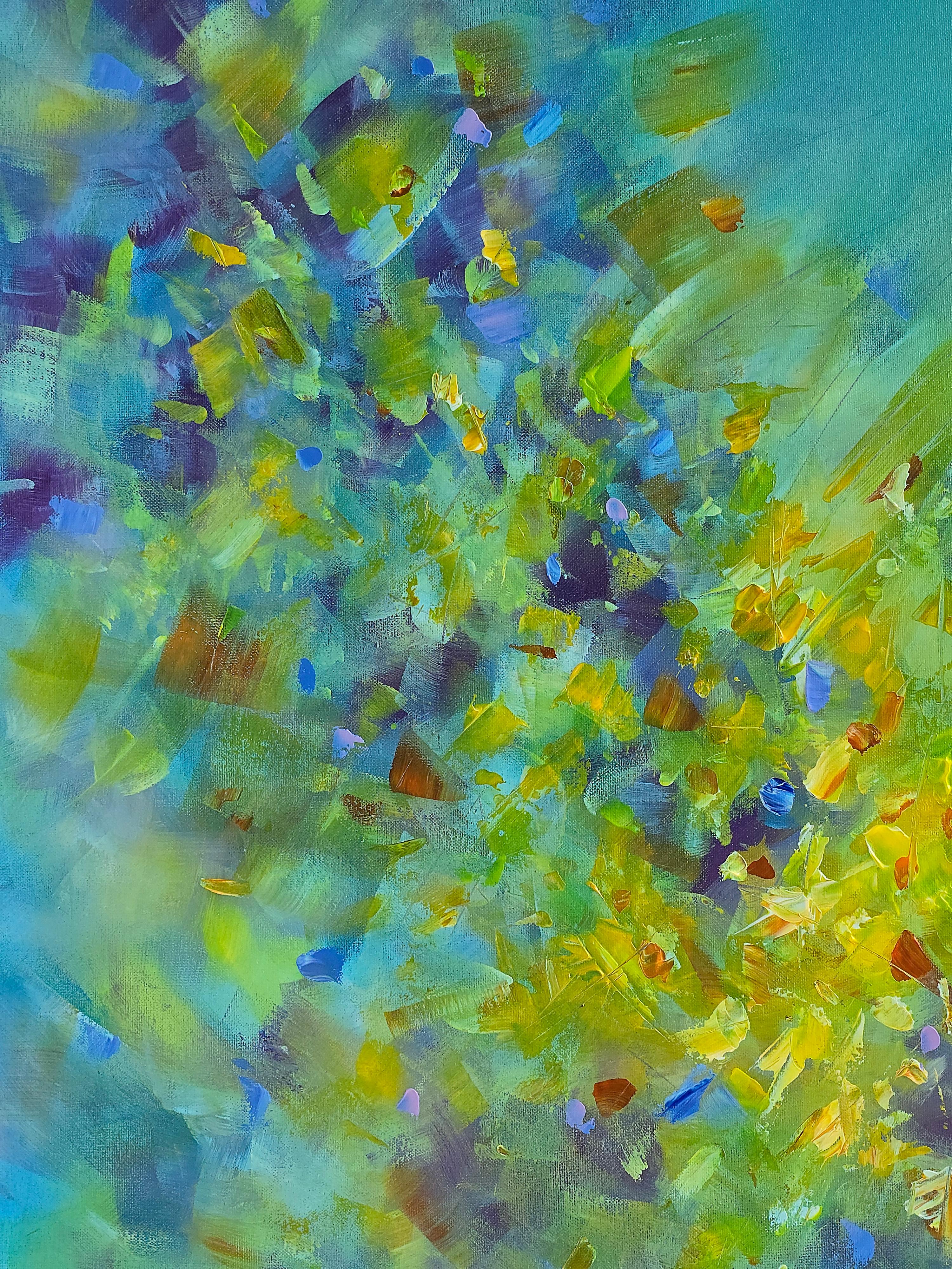 Luminosa giornata estiva, quadro astratto Modern Color 100x100cm di Anna Selina 2