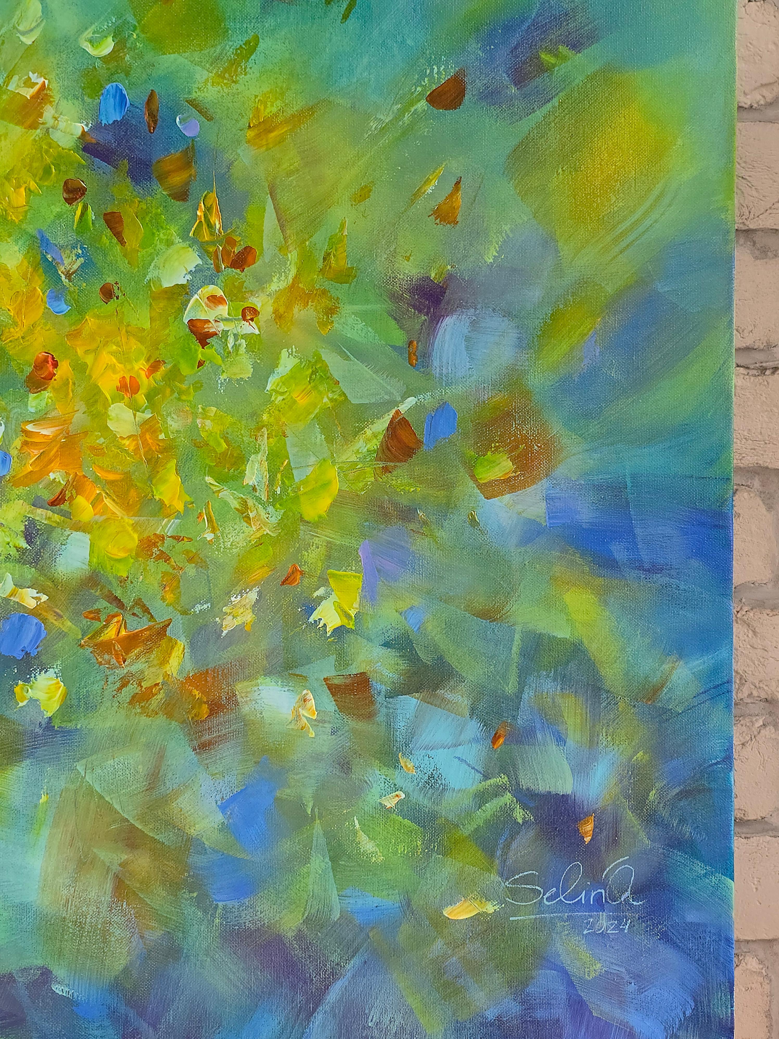 Luminosa giornata estiva, quadro astratto Modern Color 100x100cm di Anna Selina 3