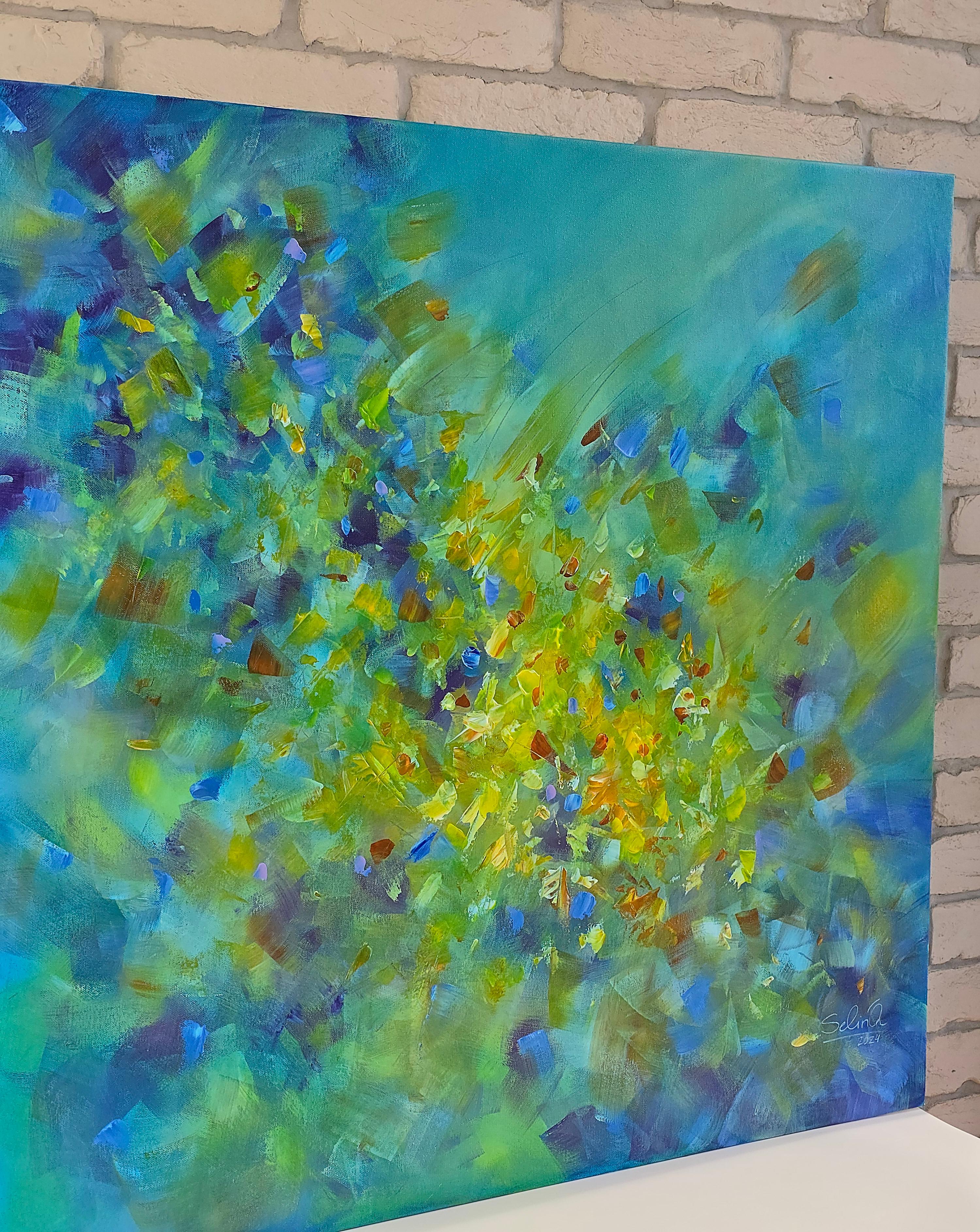 Luminosa giornata estiva, quadro astratto Modern Color 100x100cm di Anna Selina 4