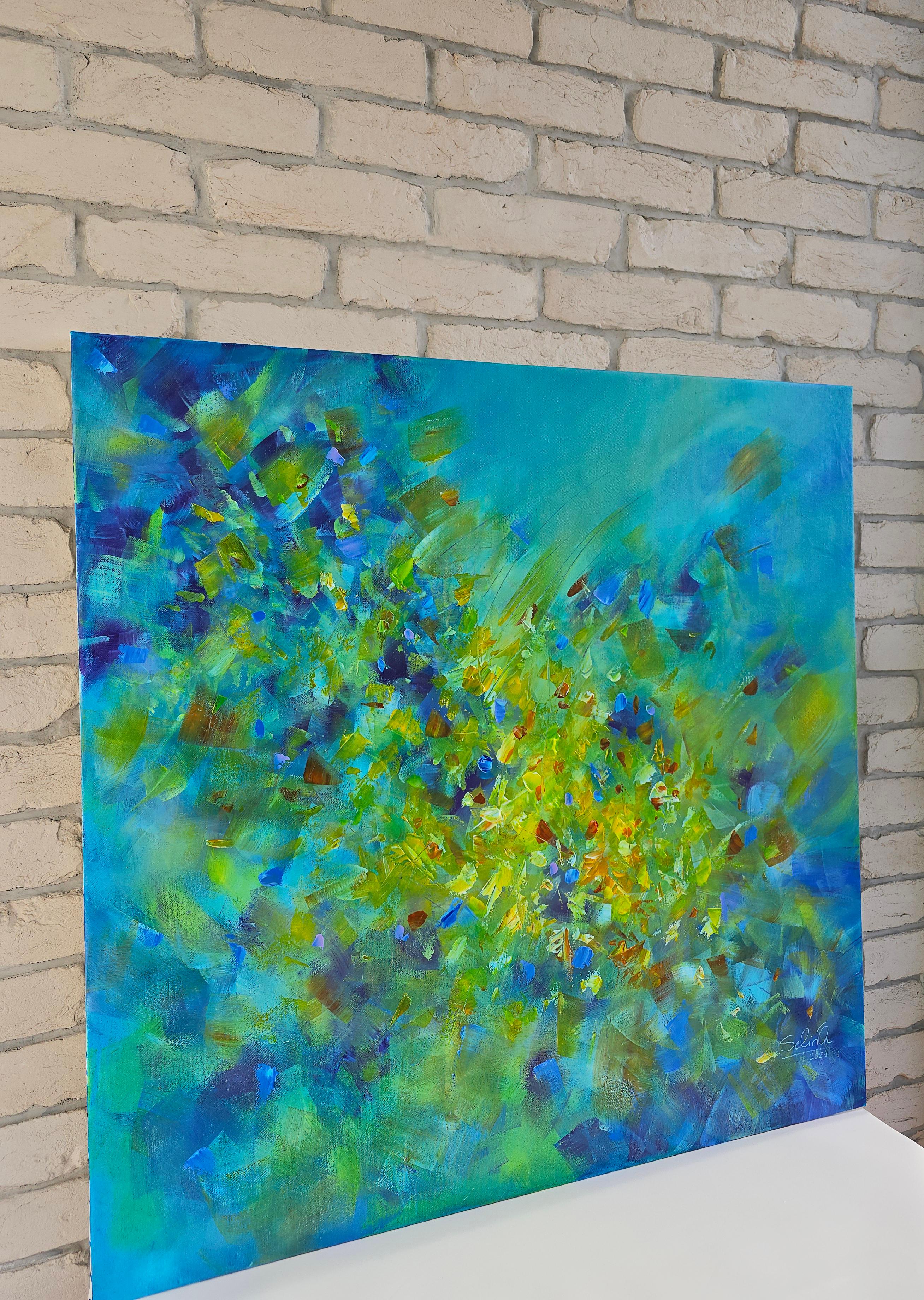 Luminosa giornata estiva, quadro astratto Modern Color 100x100cm di Anna Selina 5