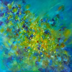 Luminosa giornata estiva, quadro astratto Modern Color 100x100cm di Anna Selina