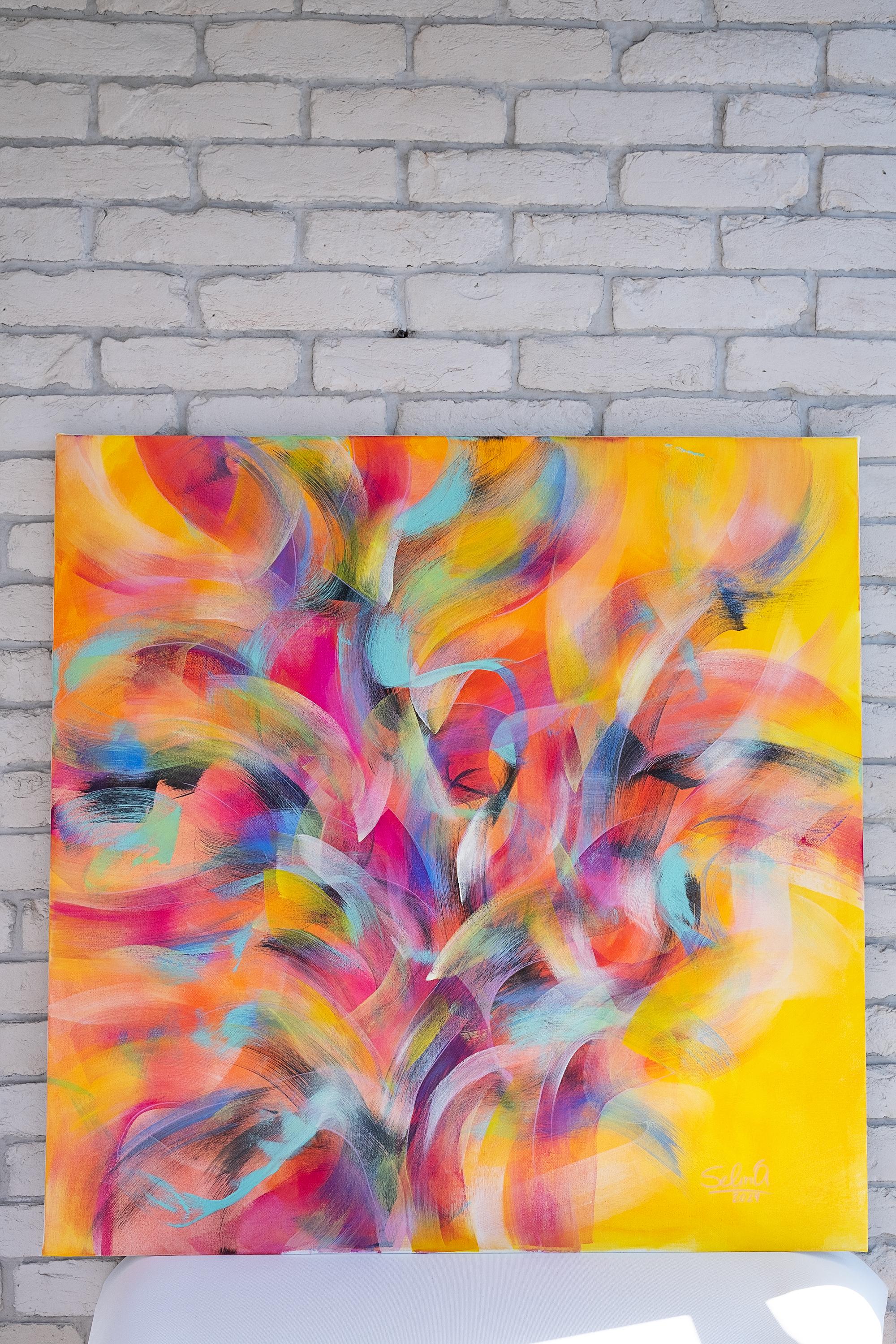 Luminosità, quadro astratto Modern Color 100x100cm di Anna Selina 1