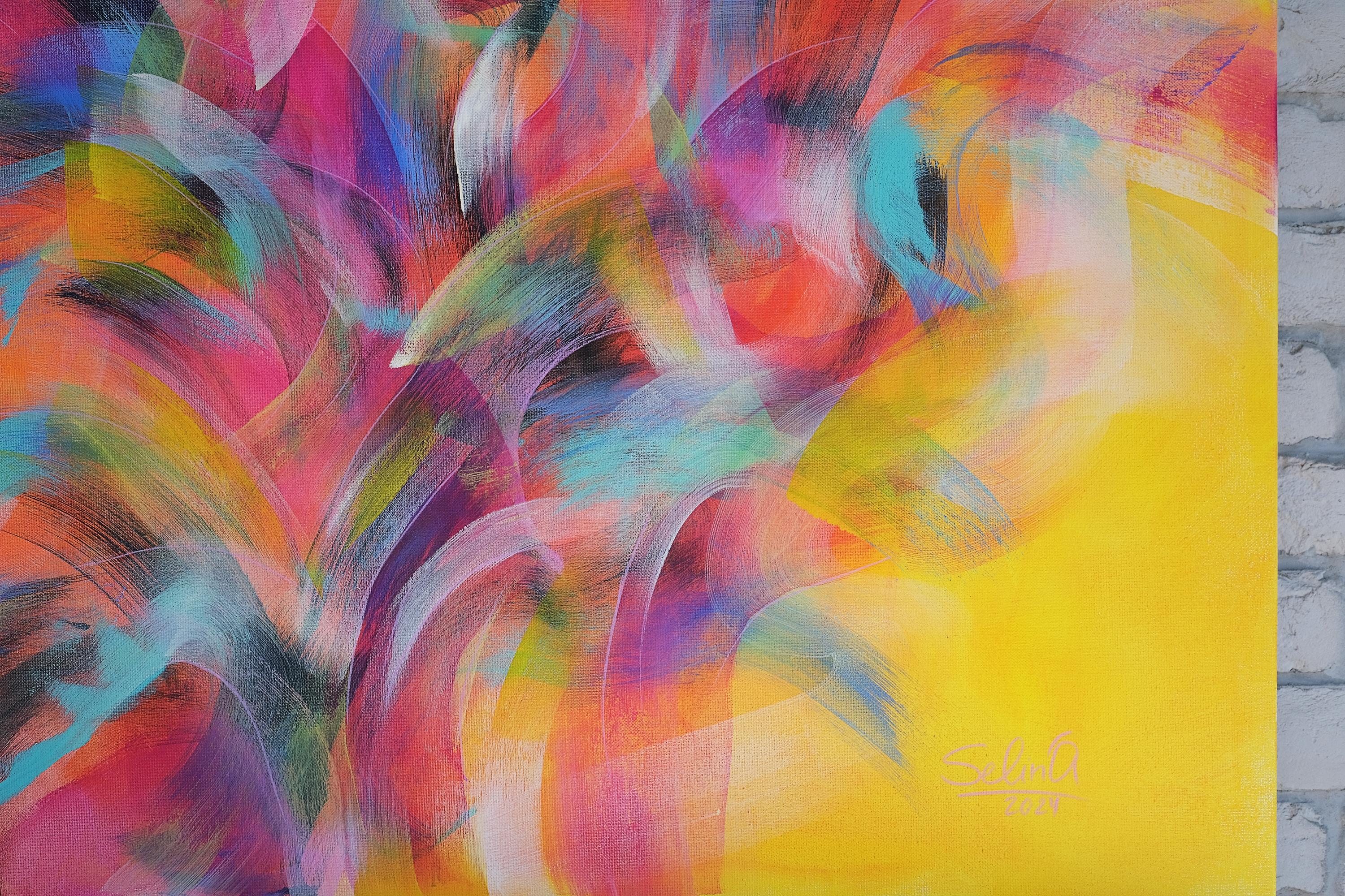 Luminosità, quadro astratto Modern Color 100x100cm di Anna Selina 4