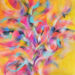 Brightness, Modern Colorful Abstract Painting 100x100cm by Anna Selina