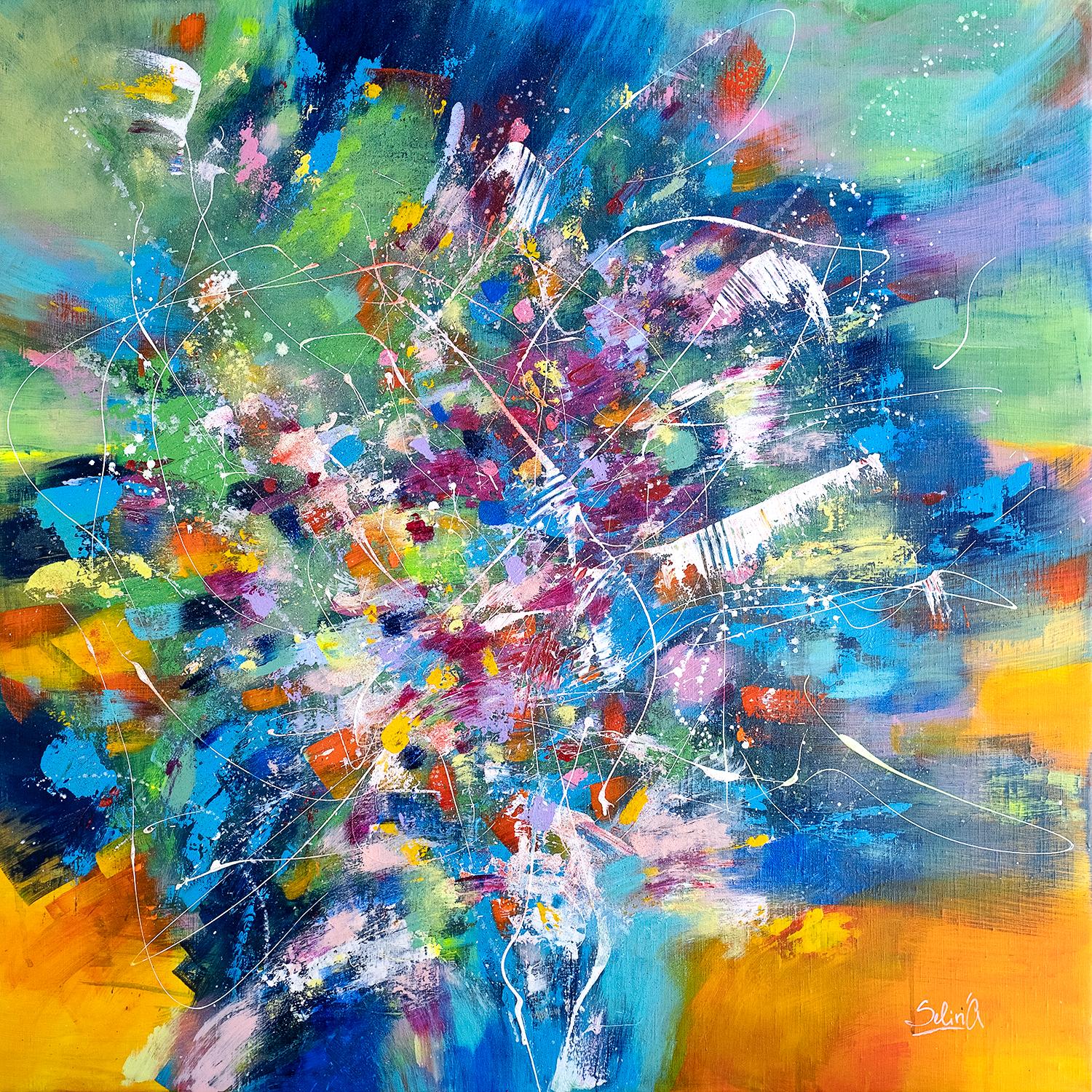 Butterfly effect is about easiness, bright taste of life full of color, energy and positive vibes. Dynamic composition and harmony of colors, textures and tones make this painting very relaxing but still energizing you.                              