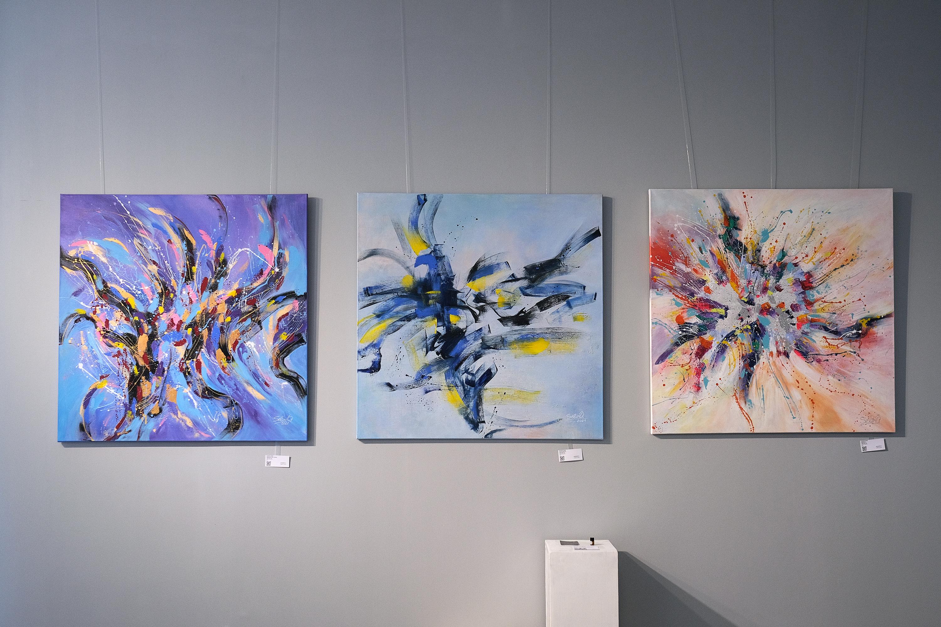 Easiness. Contemporary Colorful Abstract Painting 100x100cm by Anna Selina im Angebot 6
