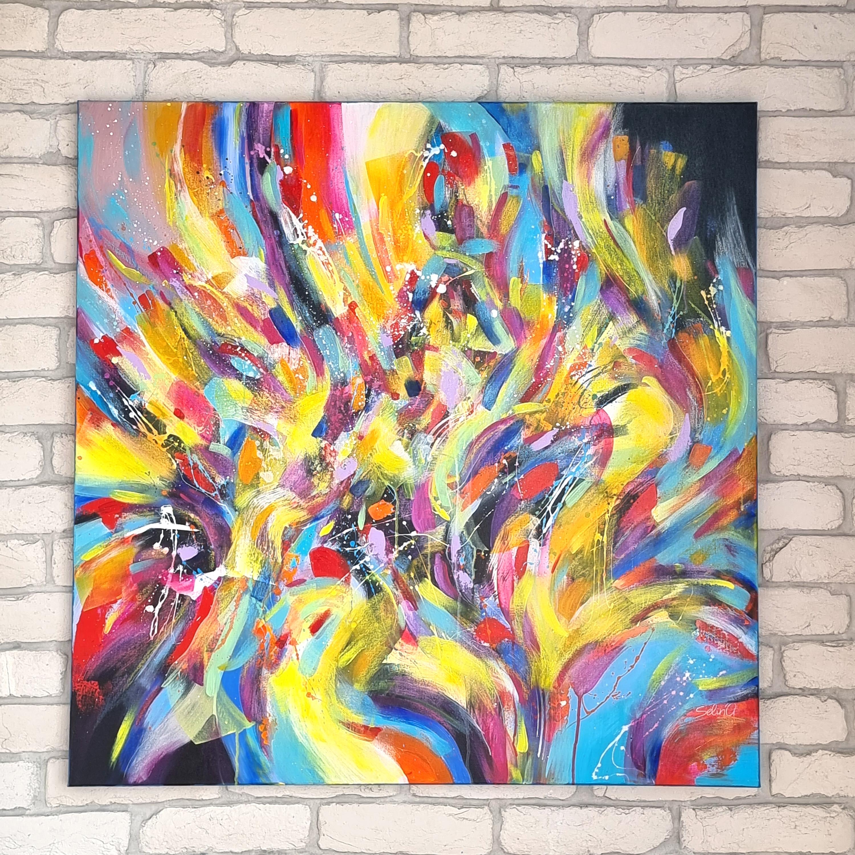 Euforia, quadro astratto Modern Color 100x100cm di Anna Selina 1