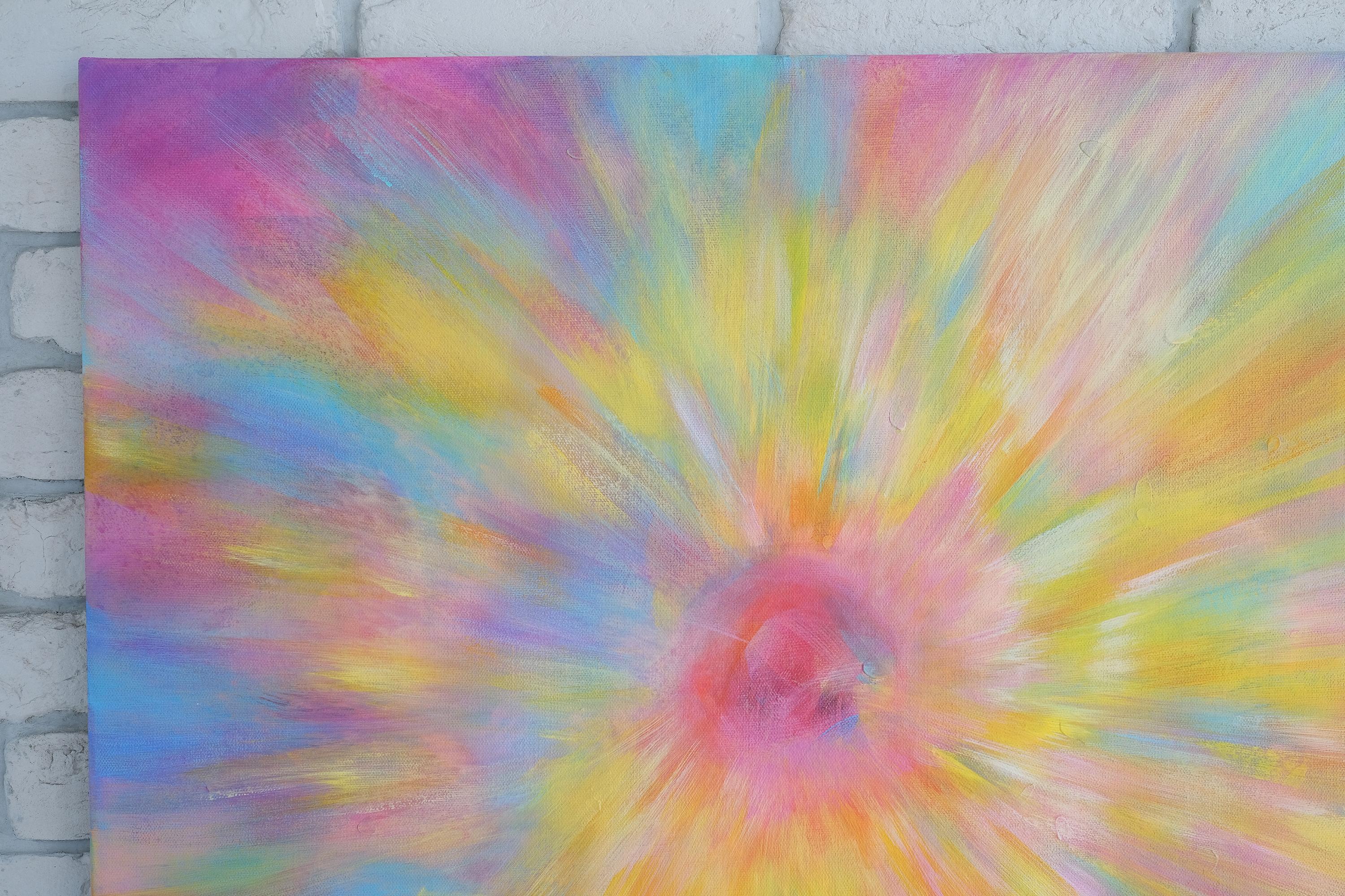 Estensione, Quadro astratto moderno e colorato 100x100cm di Anna Selina in vendita 2