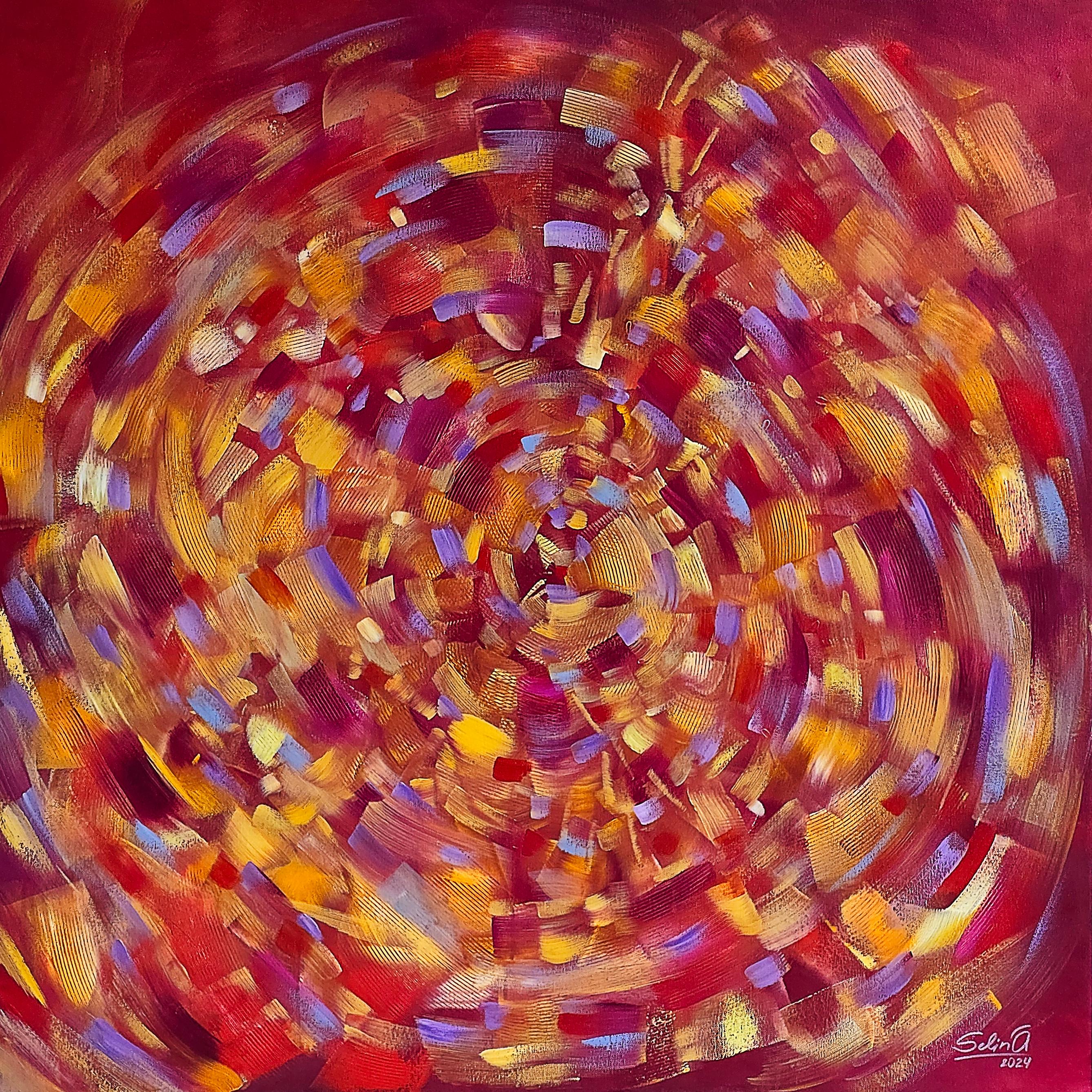 Obra de arte espiritual y metafísica sobre el nuevo ciclo de la vida, cuando sientes paz en tu corazón, cuando formas parte de este gran mundo, con el corazón abierto y amando sinceramente la vida. Esta pintura es como un camino espiritual, que te