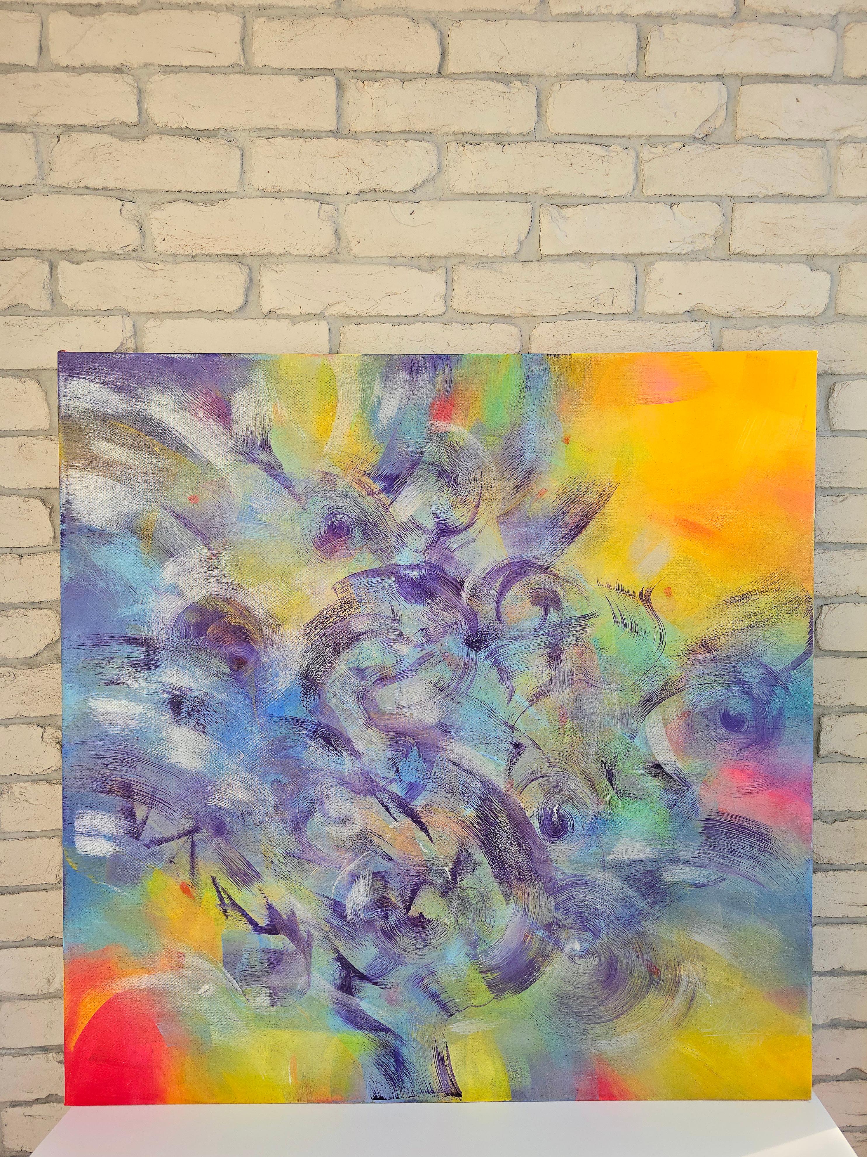 Gratitudine, quadro astratto Modern Color 100x100cm di Anna Selina in vendita 1