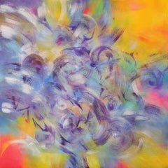 Gratitud, Cuadro Abstracto Moderno Colorido 100x100cm by Anna Selina