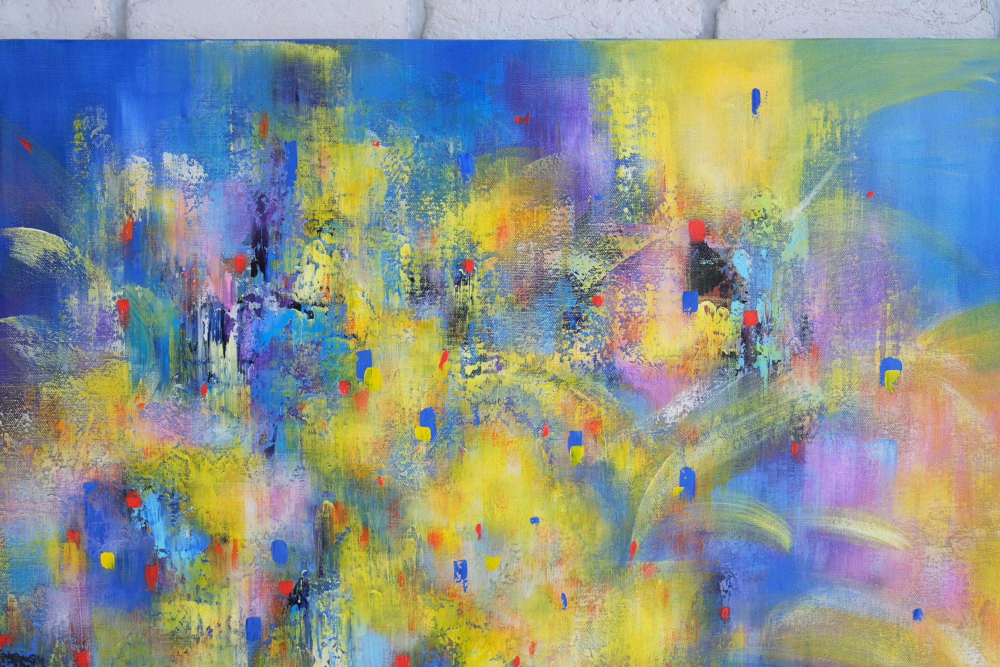 Multivariance, Modern Colorful Abstract Painting 100x100cm by Anna Selina For Sale 3